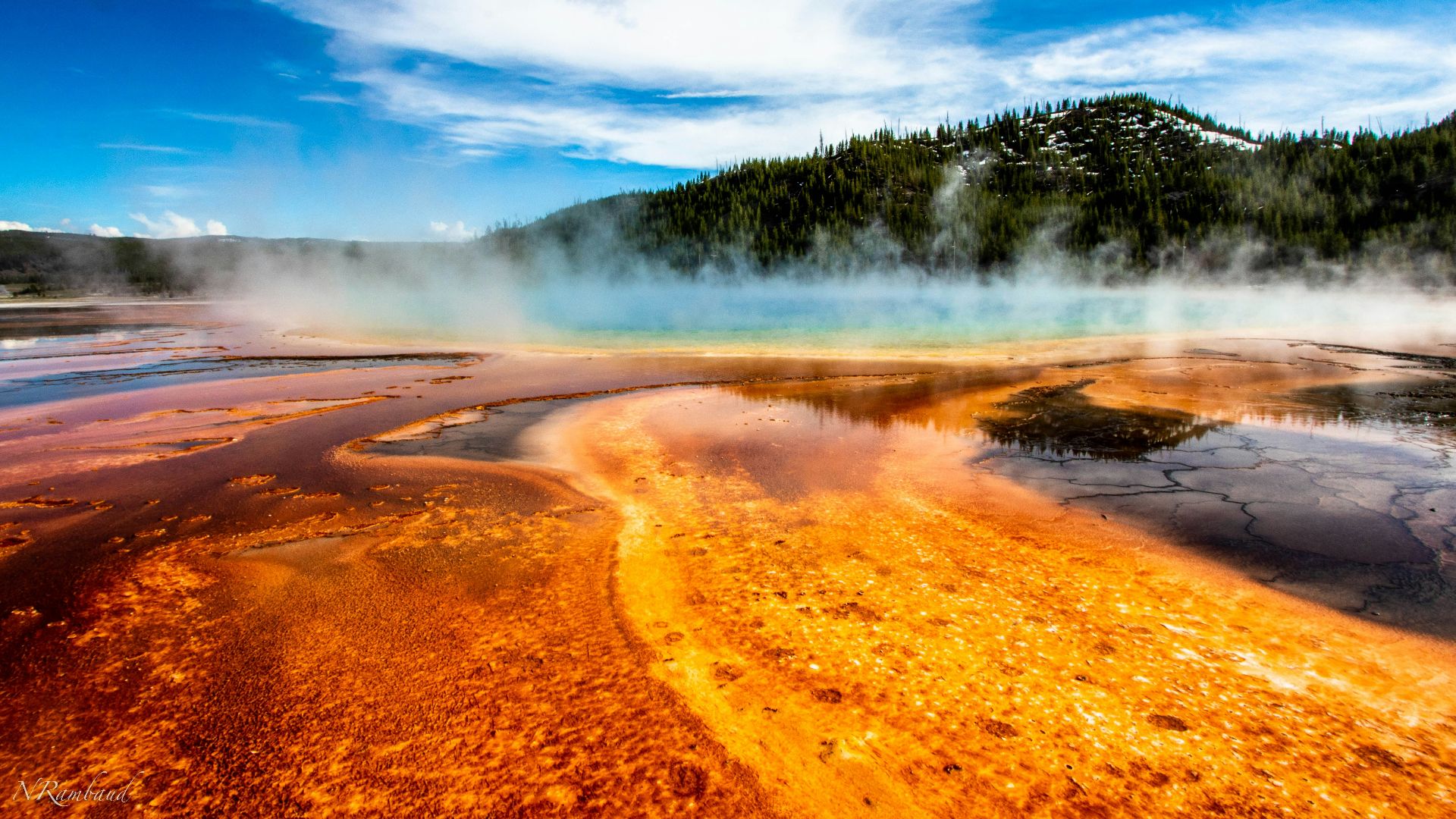 geyser within mountain range during daytime
