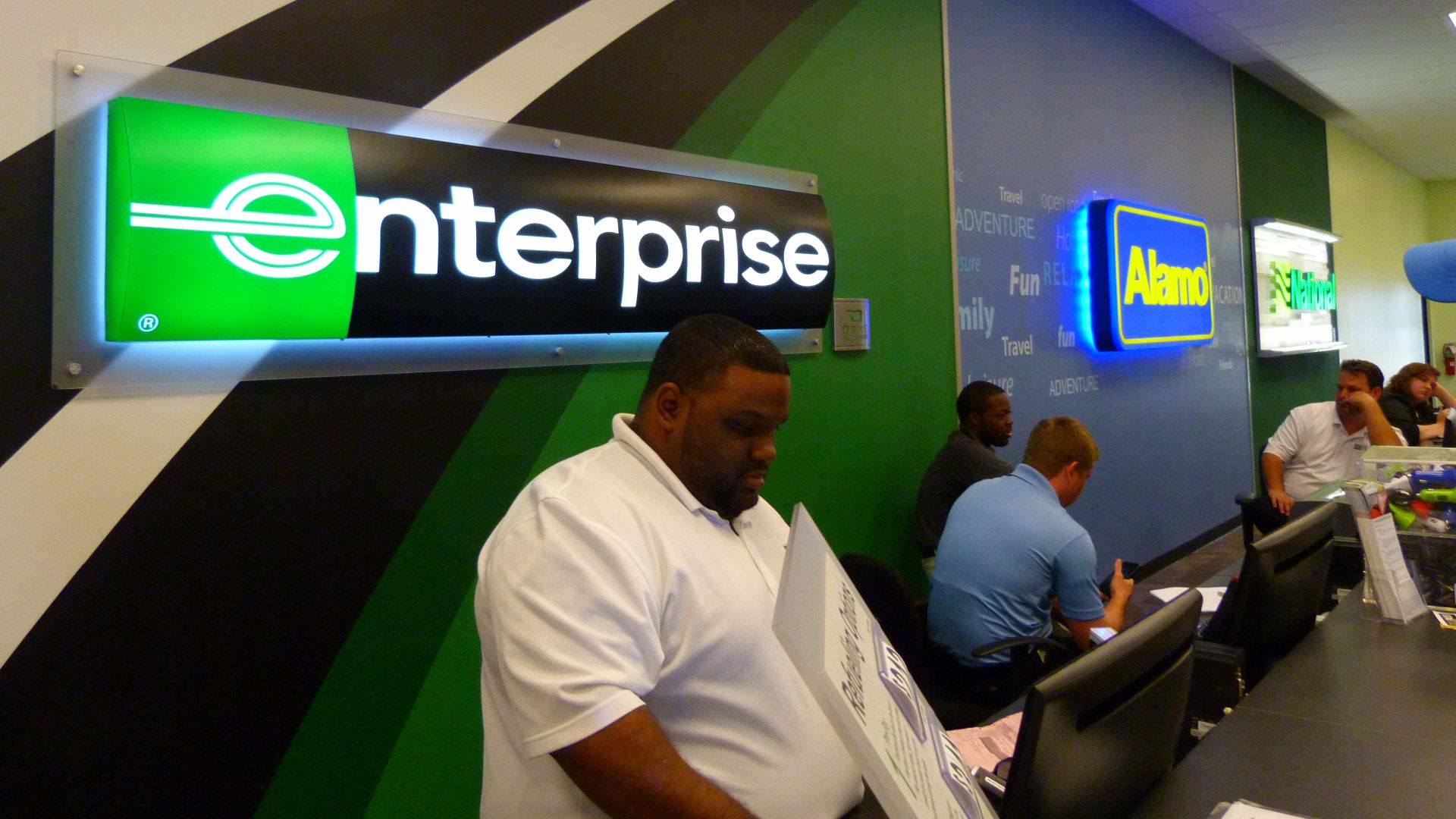 Enterprise, Alamo and National Car Rental Counter