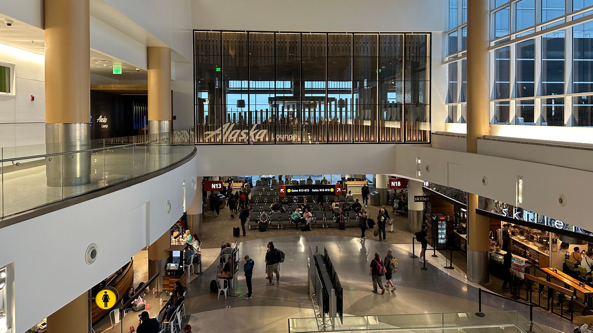 Alaska Lounge at N Concourse of Seattle-Tacoma International Airport