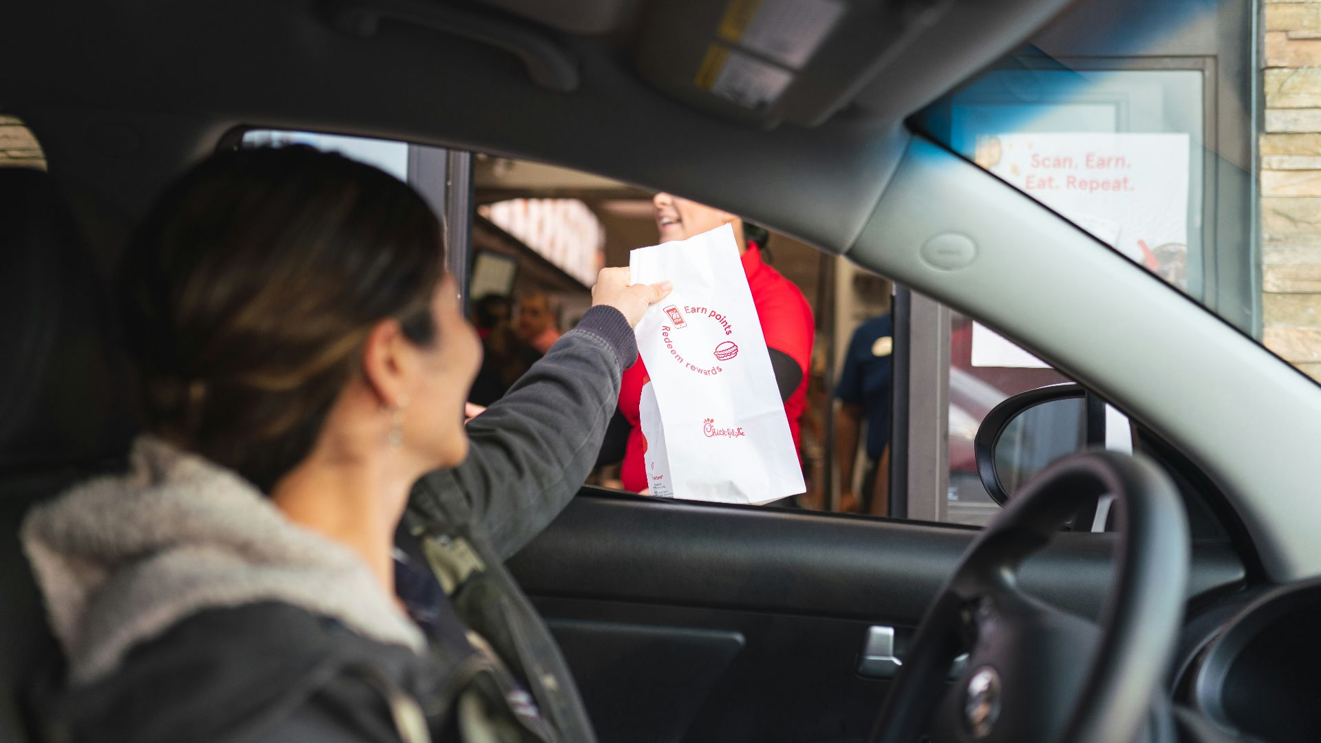 woman inside vehicle