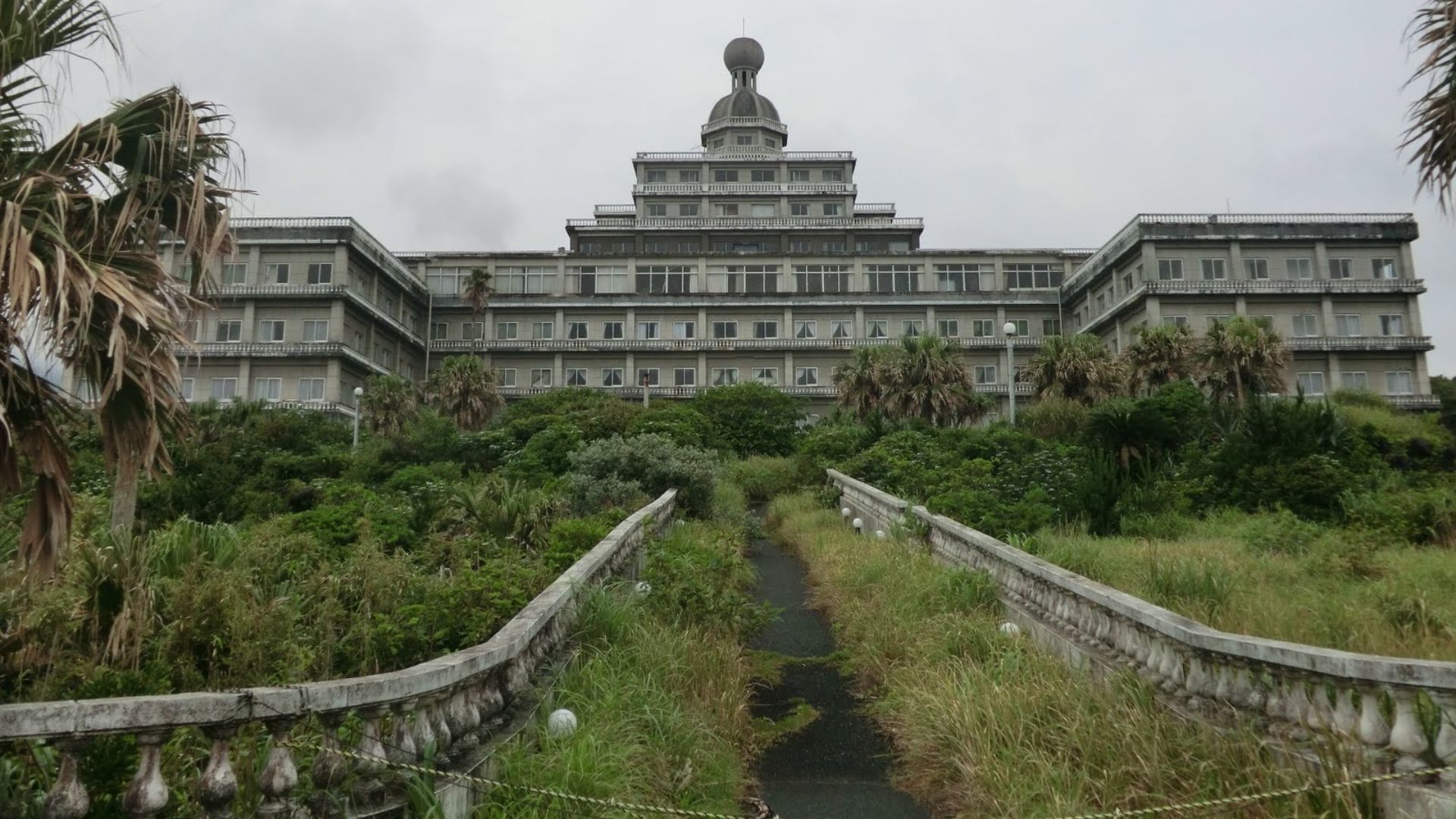 Ruin of the Hachijo Oriental Resort in Mitsune, Hachijo Town, Tokyo, Japan