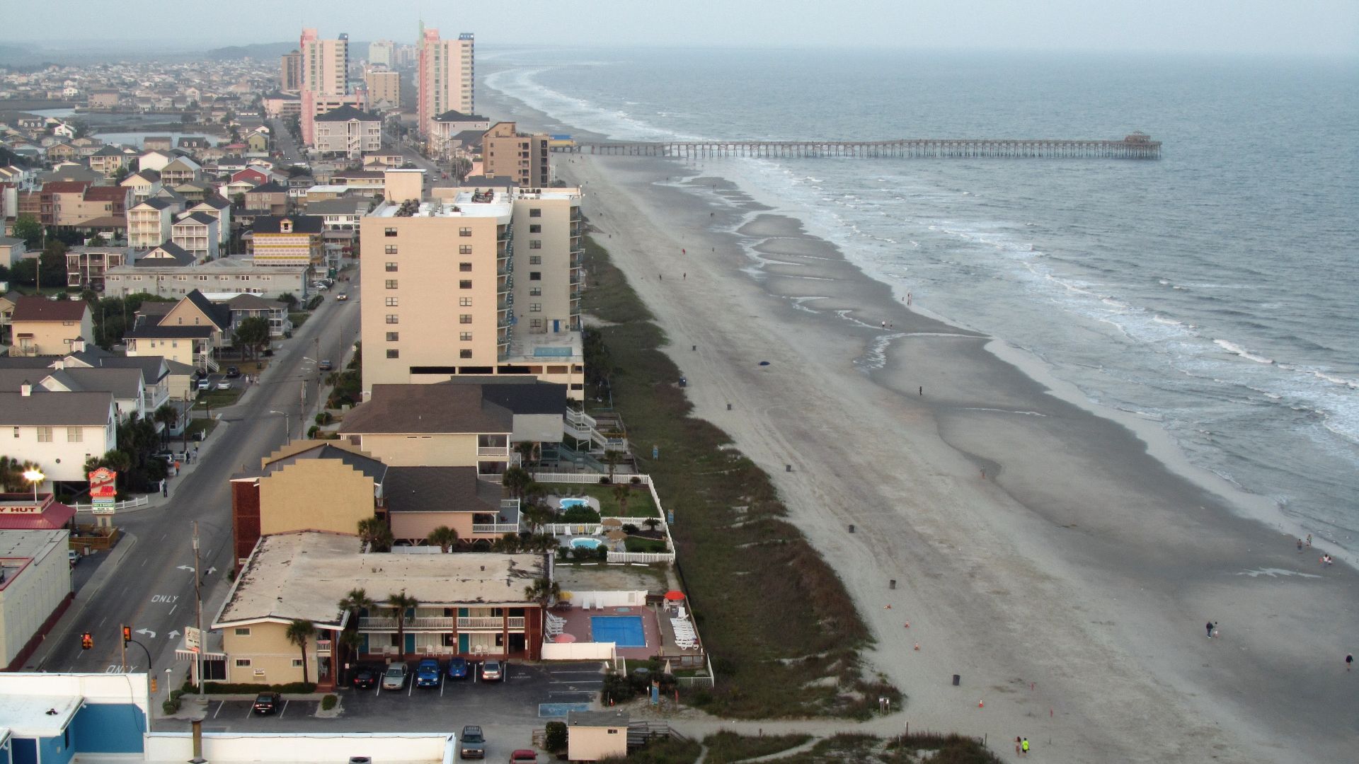 Cherry Grove Pier at Cherry Grove Beach, a neighborhood of the city of North Myrtle Beach in Horry County, South Carolina, United States.