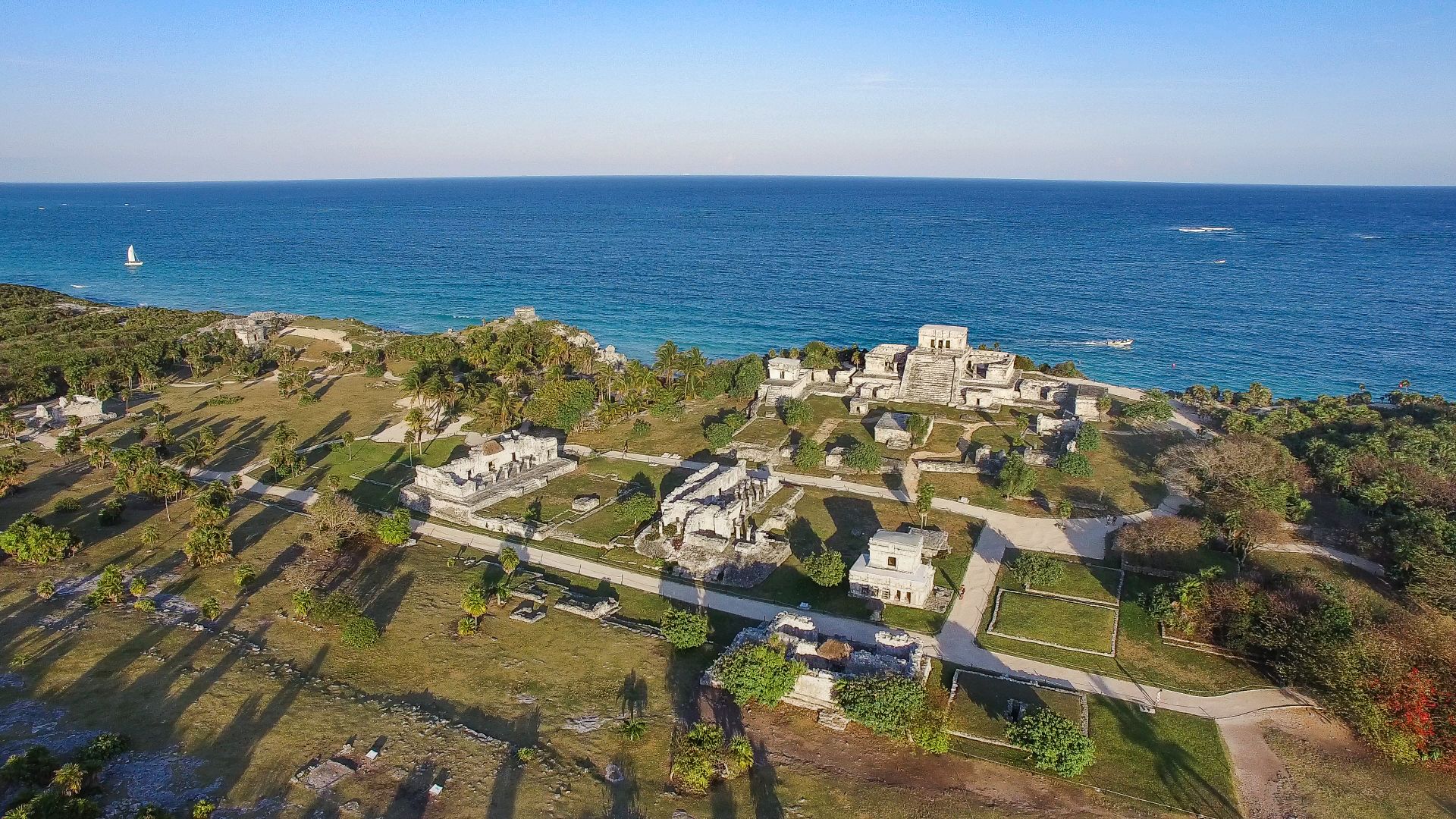 Aerial view of Tulum, Quintana Roo, Mexico.