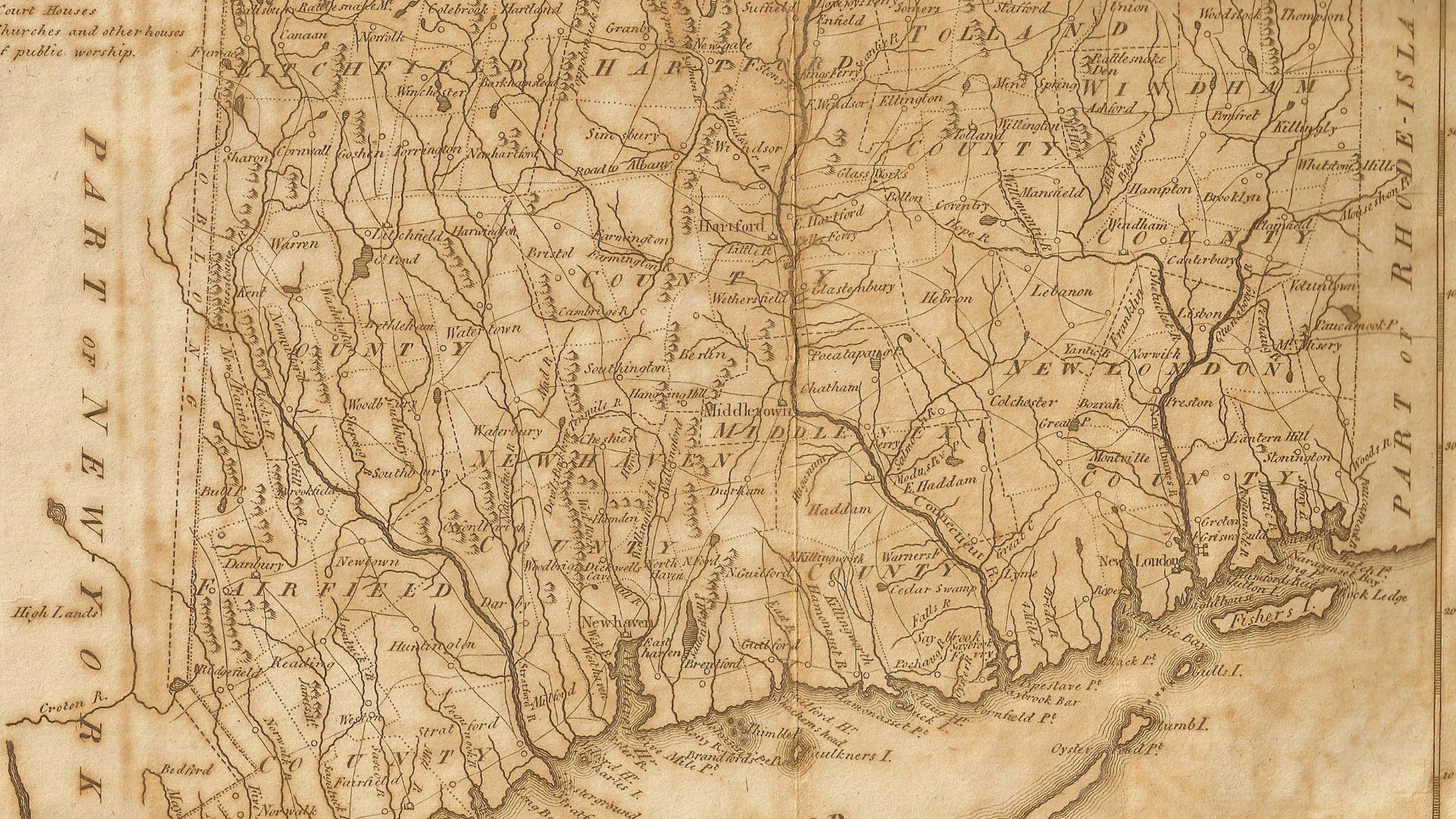Low's 1799 map of Connecticut
