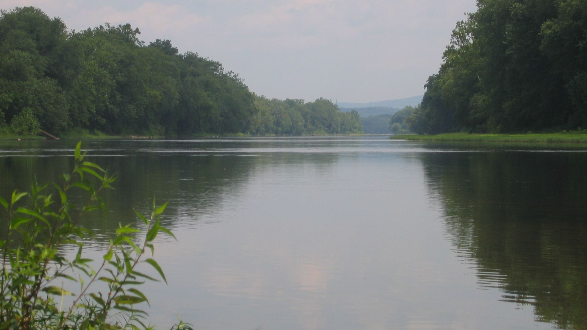 Potomac River, looking downstream, at Hancock, Maryland.