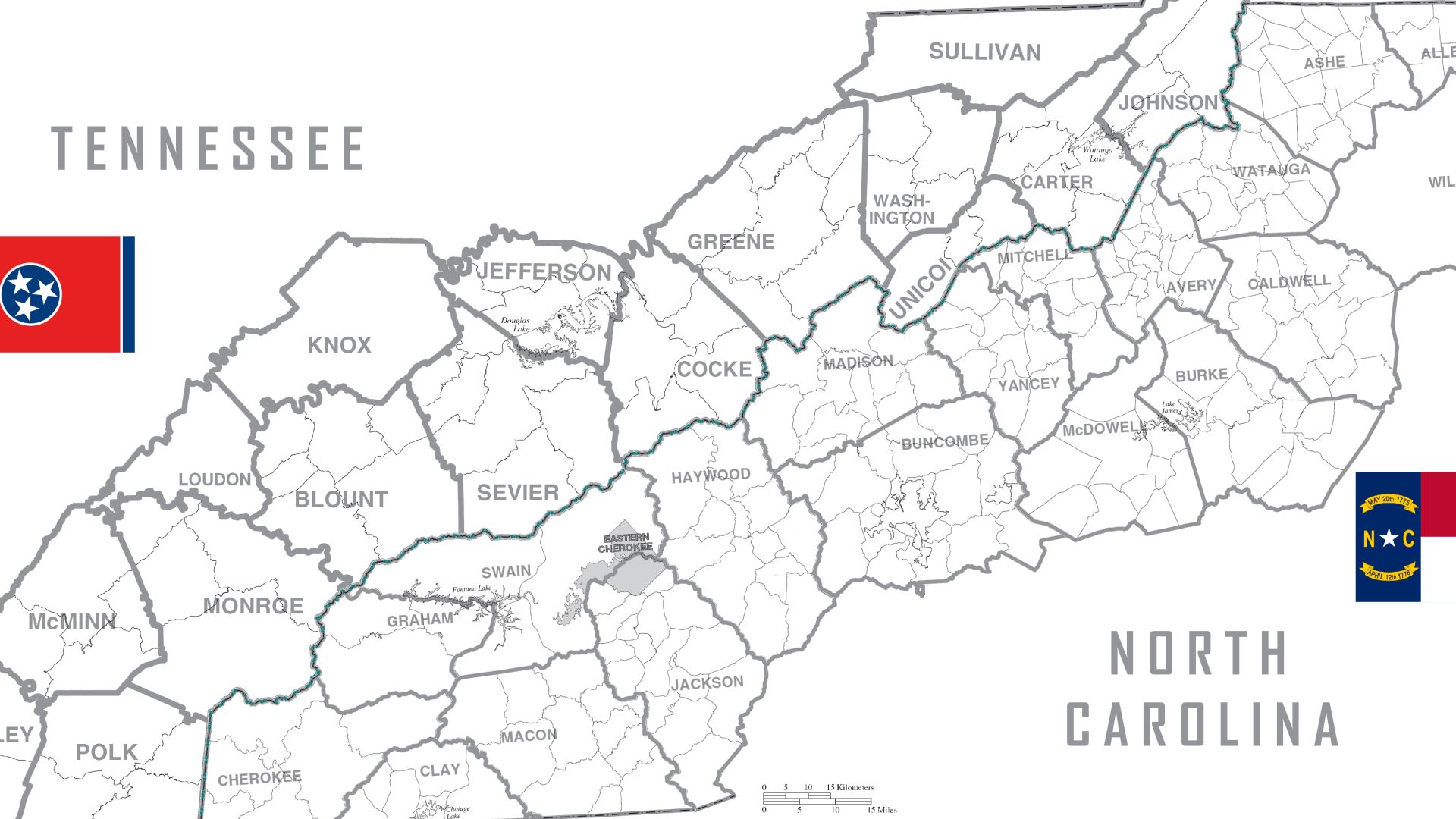 western NC counties along the TN border