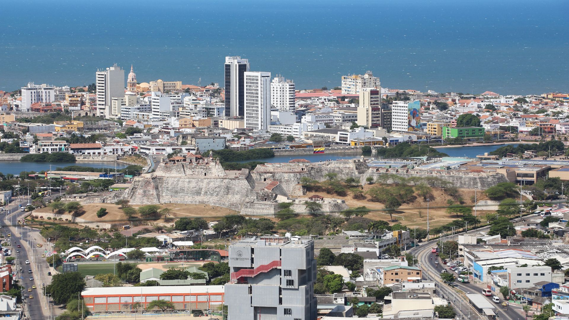 View of Cartagena and Castle San Felipe de Barajas from Convent of Santa Cruz de la Popa, Colombia