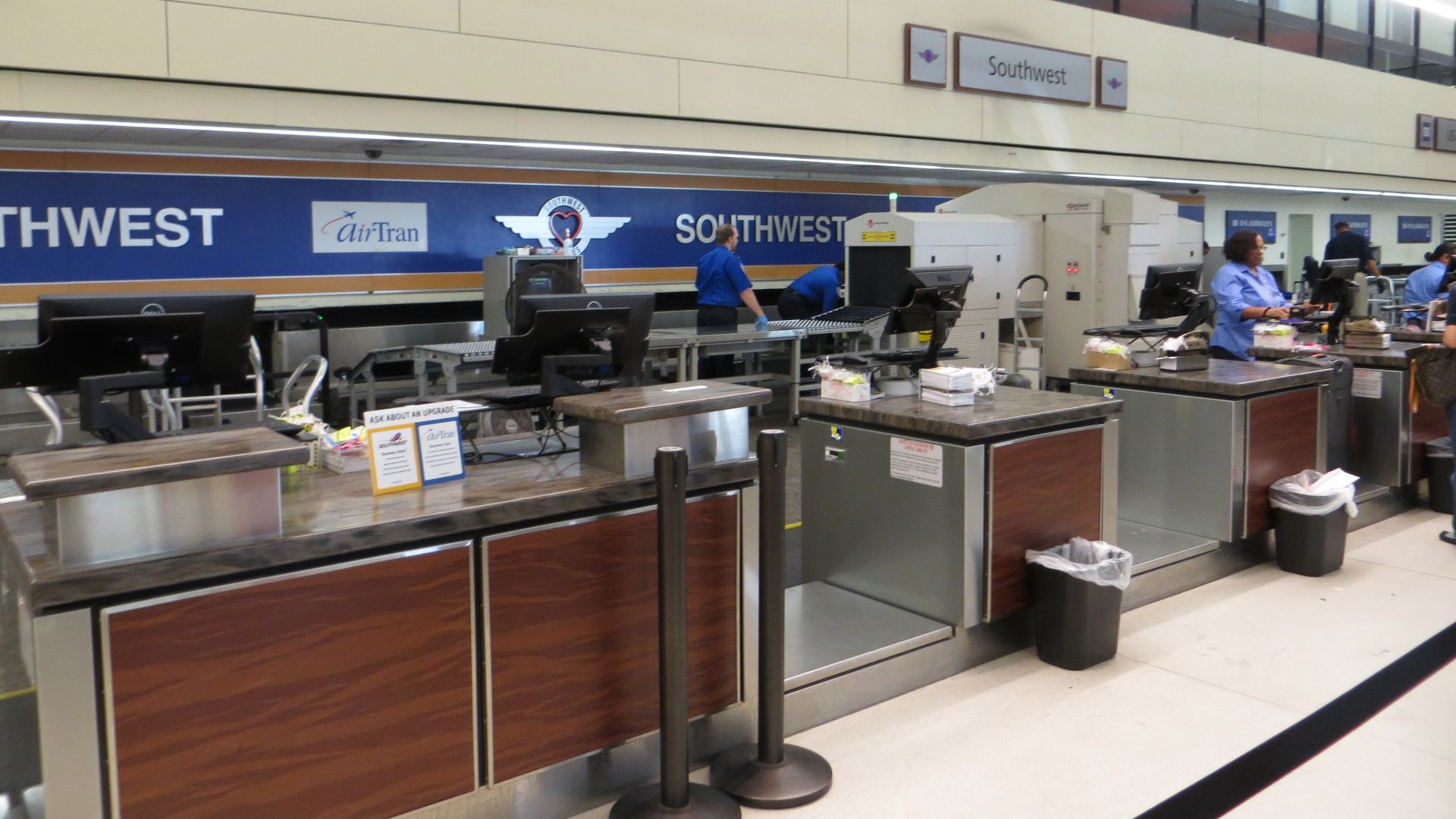 Southwest Airlines check-in counters at Louis Armstrong New Orleans International Airport, Louisiana