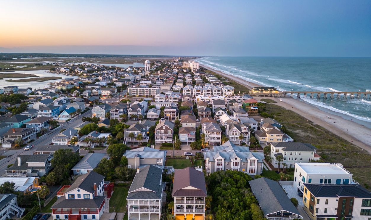 Wrightsville Beach, North Carolina, USA at dusk.