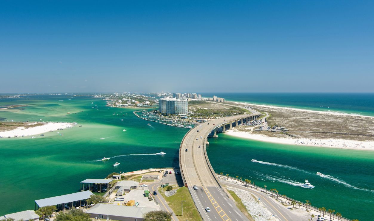 Aerial view of Orange Beach, Alabama