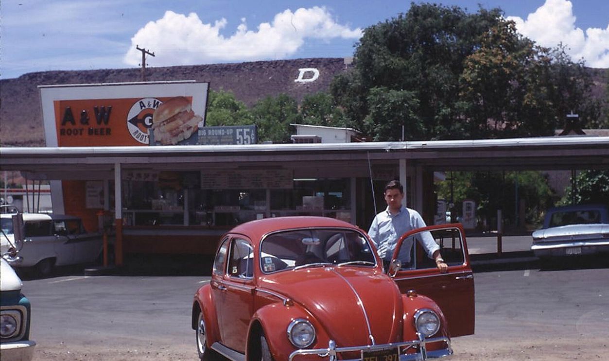 1967 Volkswagen Beetle at A&W Root Beer Drive-In