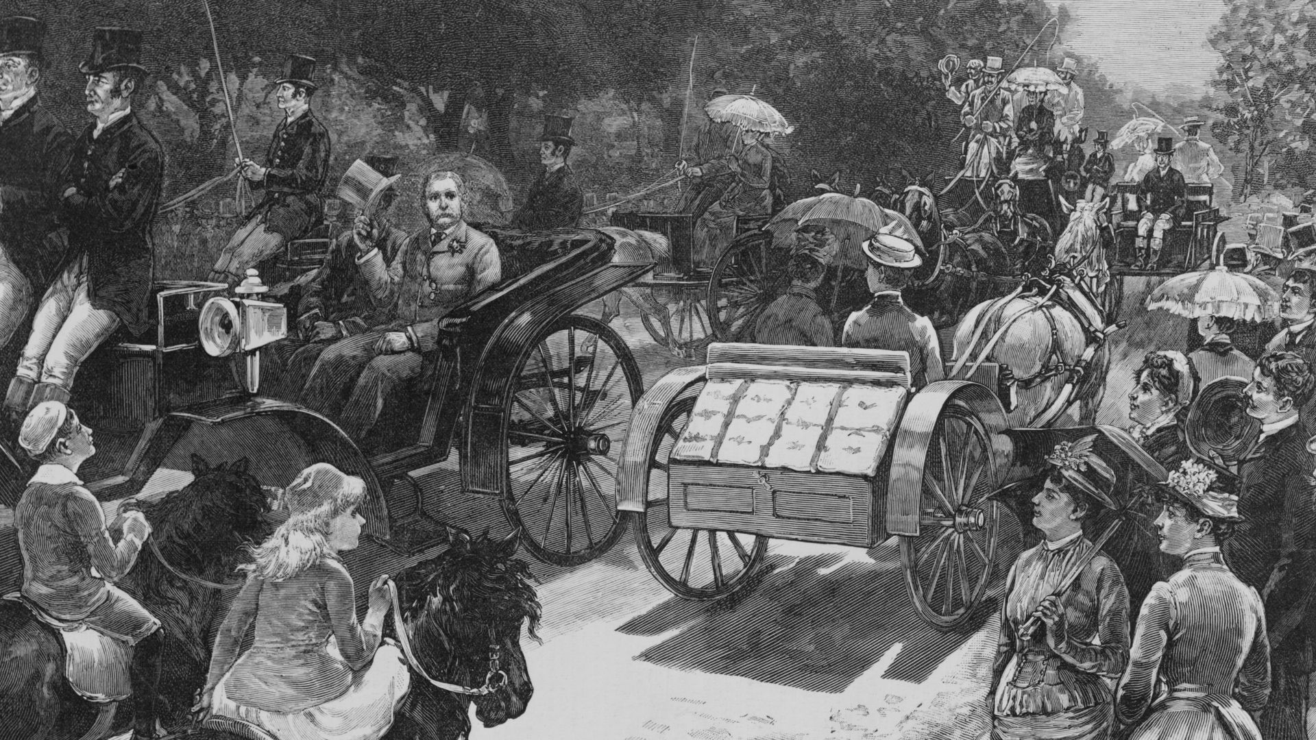 Title: The President's vacation - on Bellevue Avenue, Newport / drawn by W.P. Snyder.
Abstract/medium: 1 print : wood engraving.