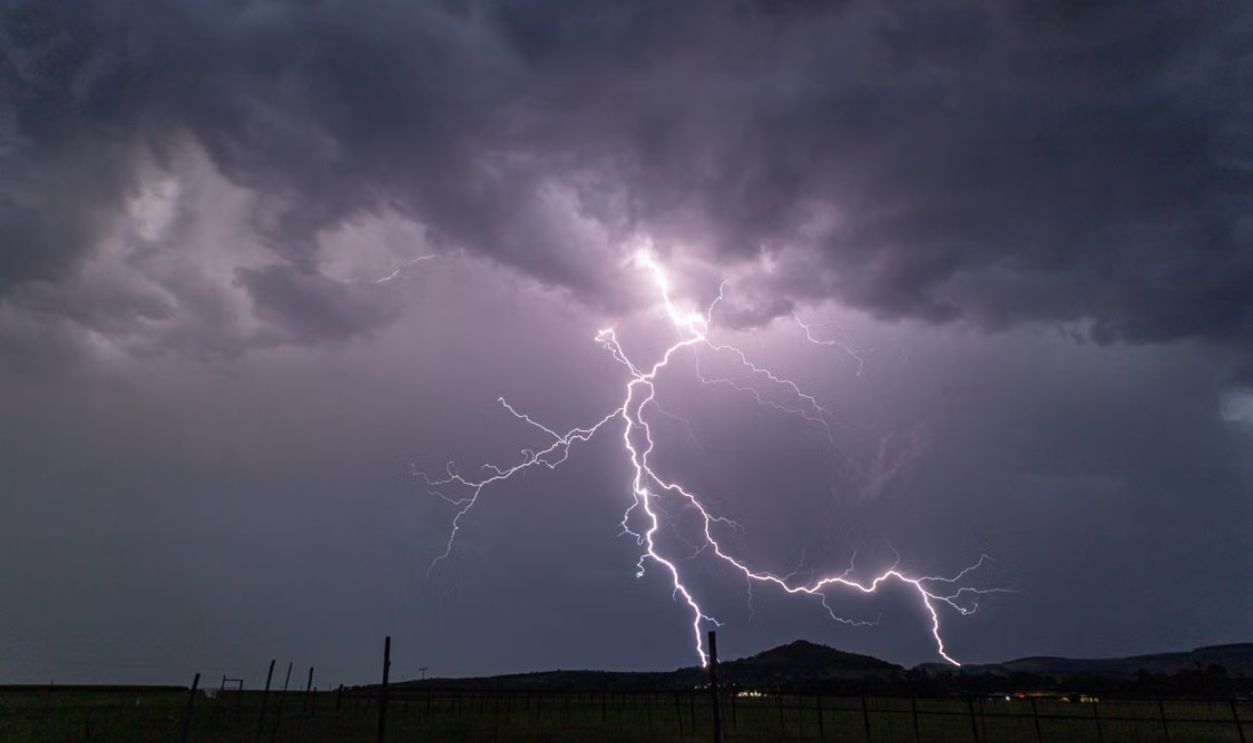 Stunning capture of a powerful lightning storm over Ephangweni, KwaZulu-Natal, South Africa