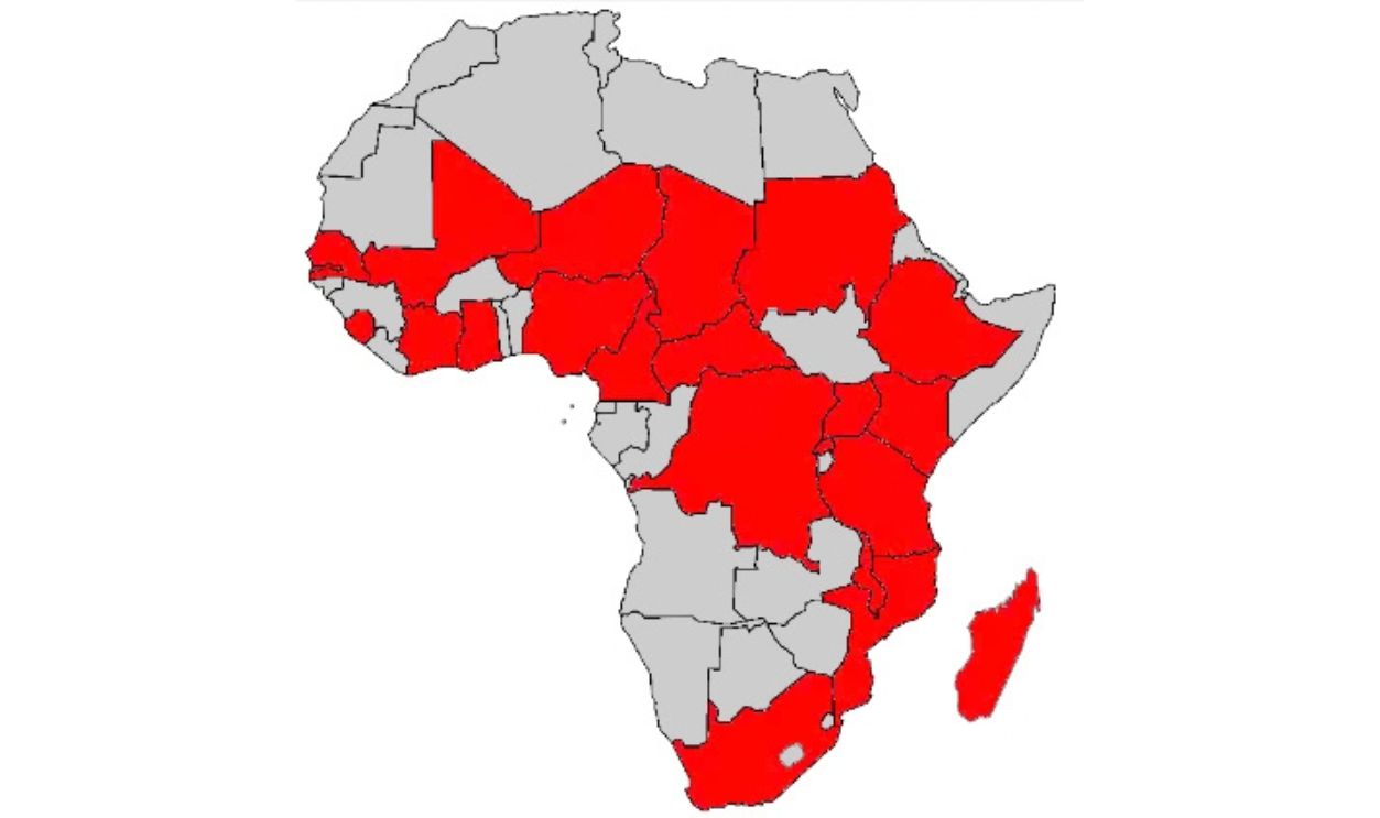 2022 Africa floods map