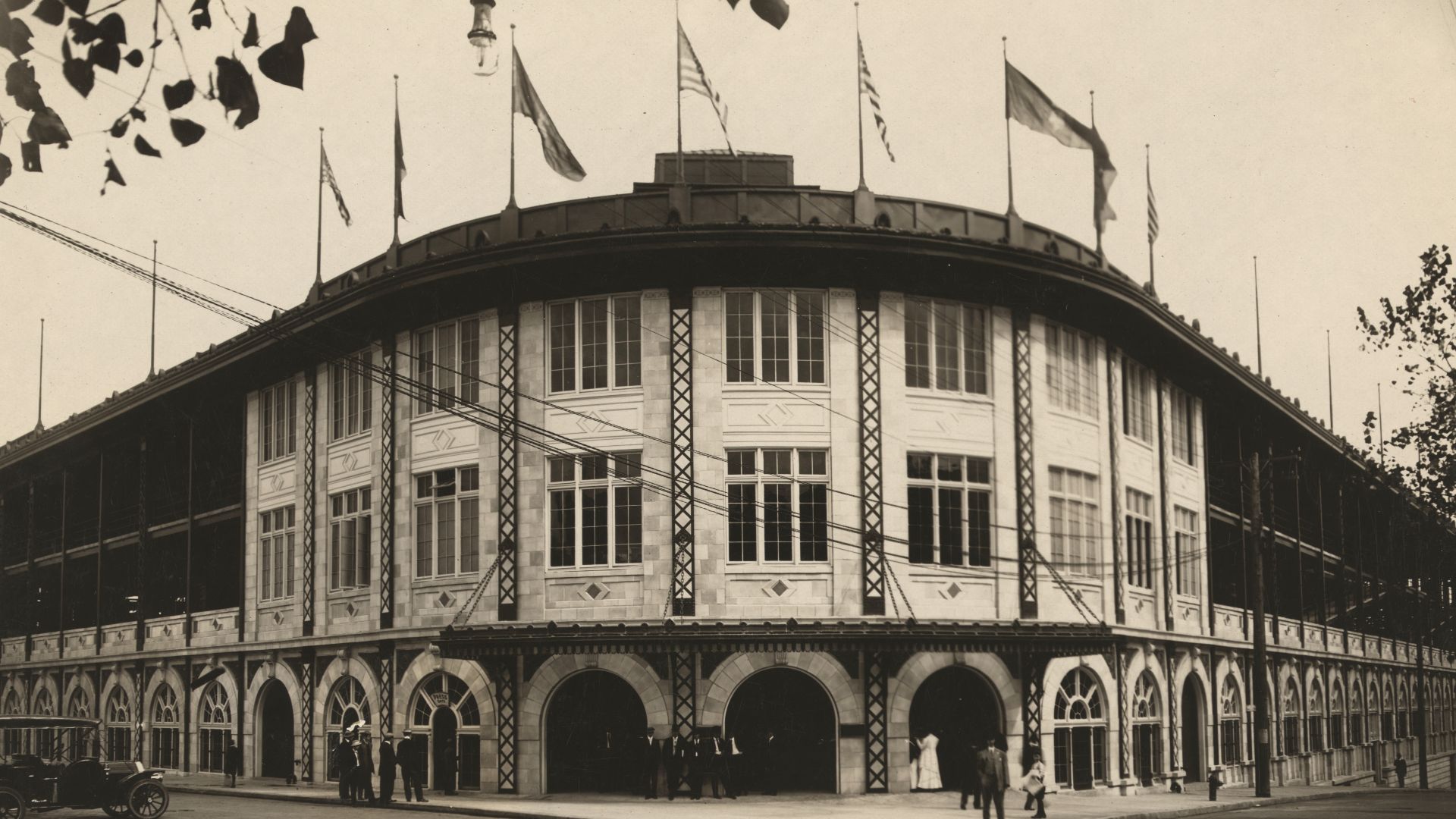 Exterior of Forbes Field, Pittsburgh, Pennsylvania circa 1909