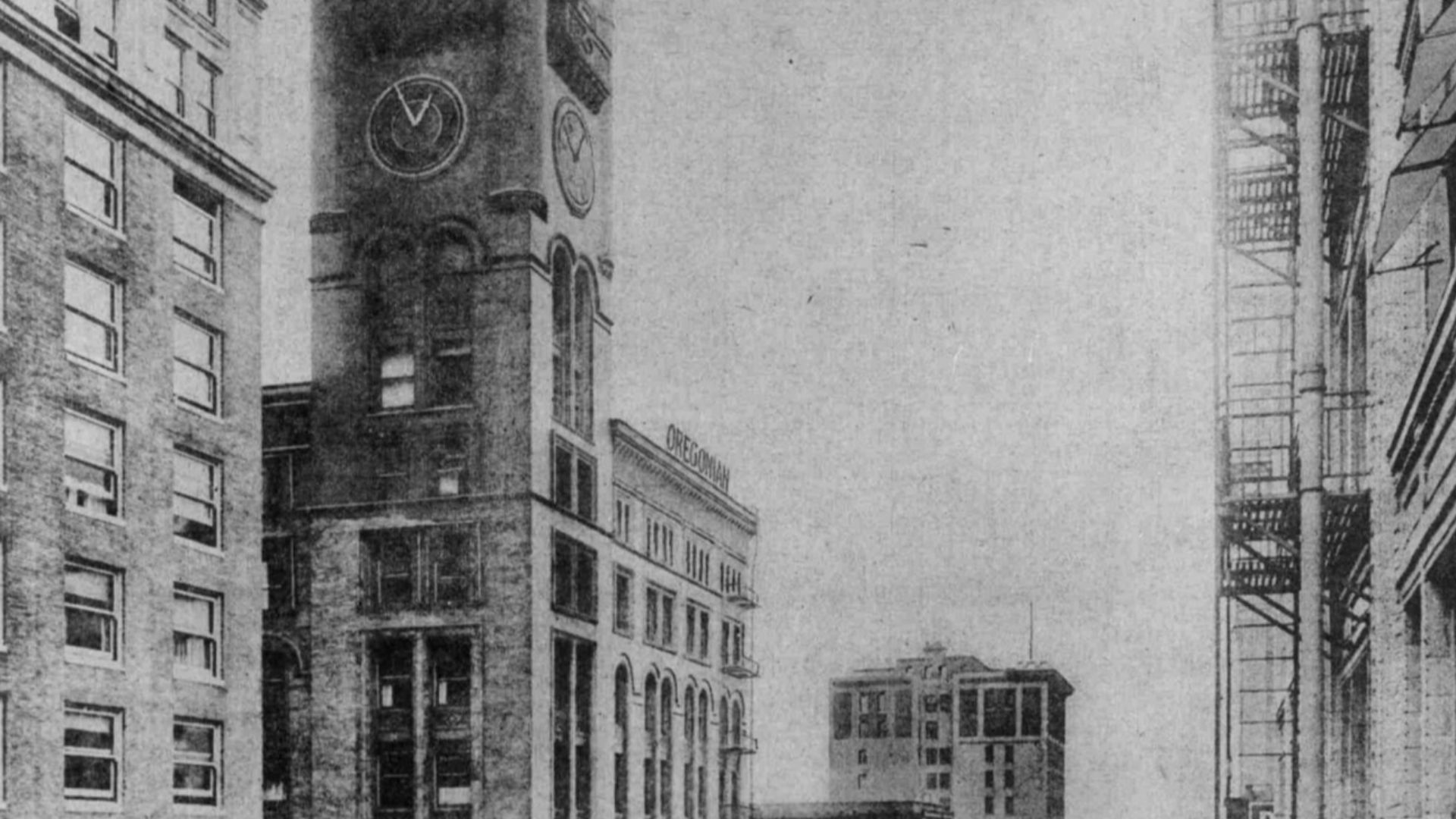 Sixth Avenue in Portland, Oregon from the January 1, 1912 edition of the Morning Oregonian.