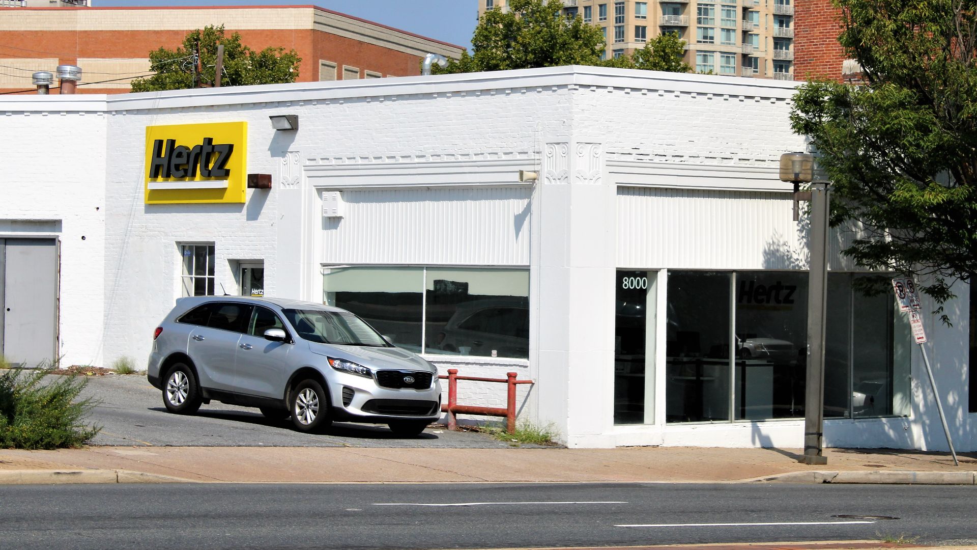 Hertz car rental on Georgia Avenue in Silver Spring, Maryland.