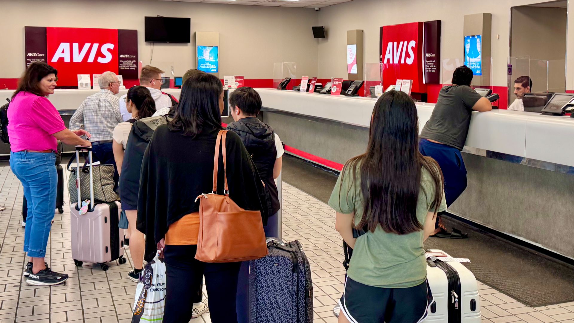 Avis car rental agency at Philadelphia International Airport