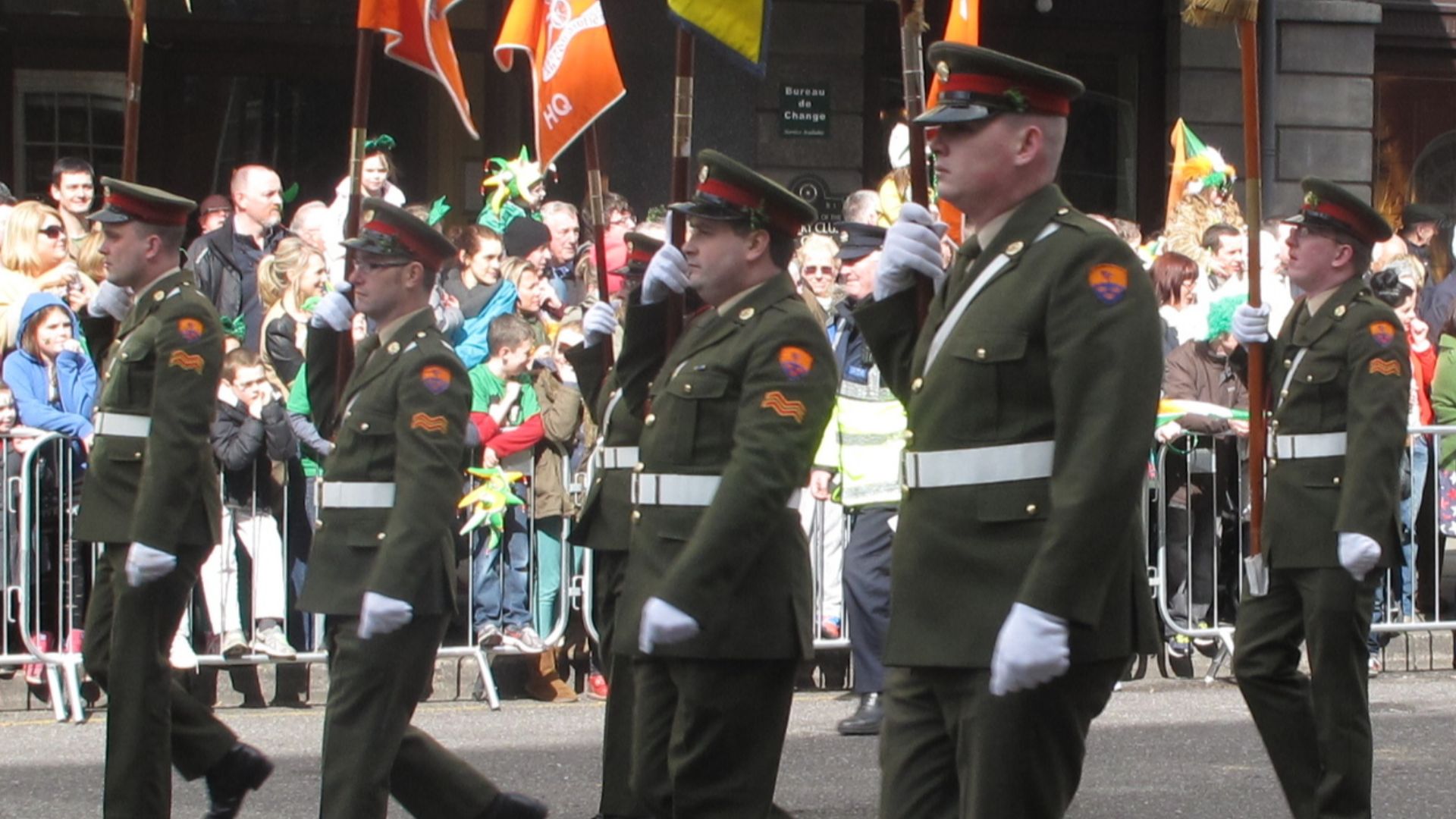 File:St Patricks Day Parade Cork Ireland South Mall Army Flags.JPG