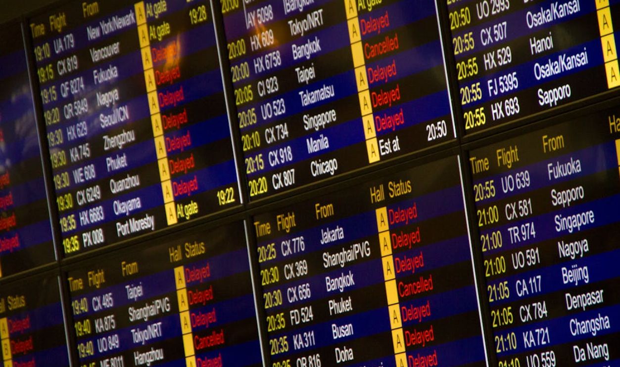 Flight Schedule Screen Turned on