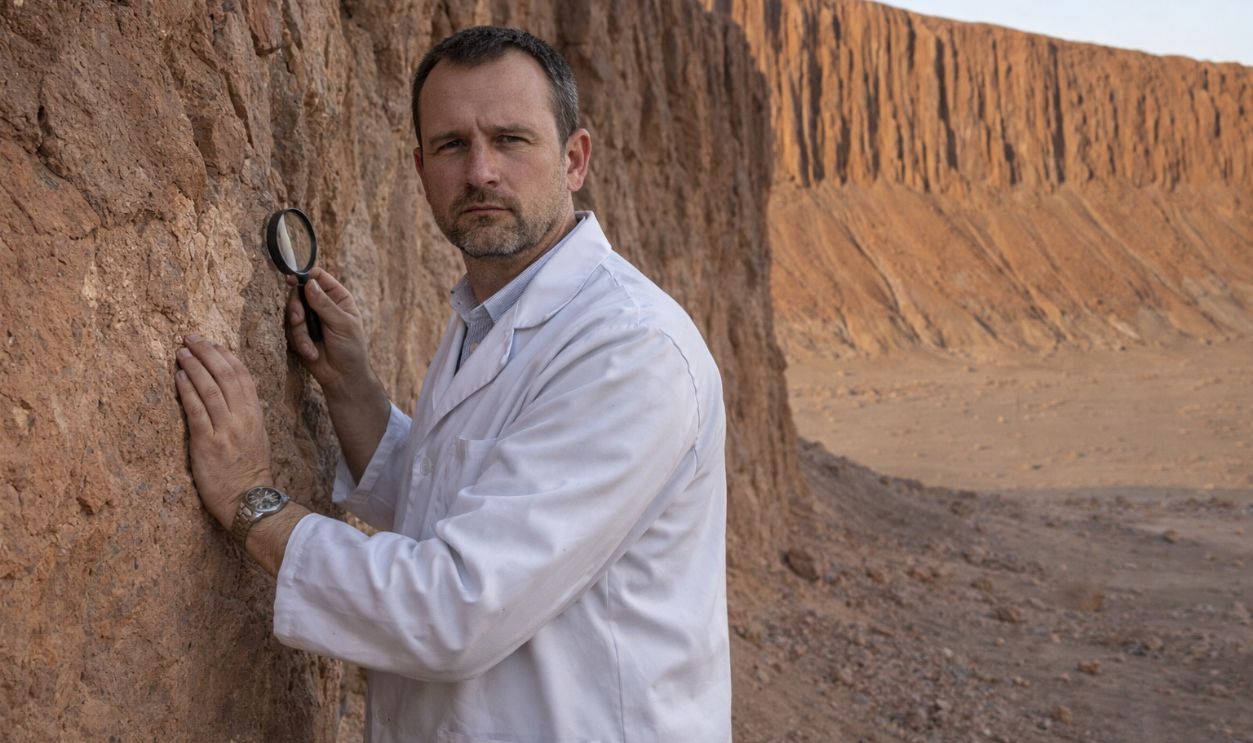Scientist at Namibian Canyon