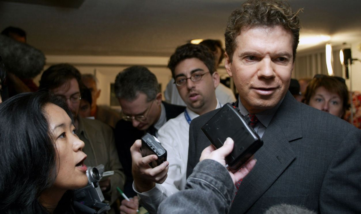  Cloneaid Announces Birth Of First Cloned Baby HOLLYWOOD, FL - DECEMBER 27: Michael Guillen (R), a freelance journalist formally of ABC News, speaks to reporters after a news conference announcing the birth of the first cloned baby December 27, 2002 in Hollywood, Florida. Guillen told reporters that he was lining up independent experts to perform DNA testing on the mother and the baby. He said that he was not being paid by Cloneaid. Dr. Brigitte Boisselier, CEO of Clonaid, founded by the Raelian movement in 1997, announced the birth of the first cloned baby, a girl named 
