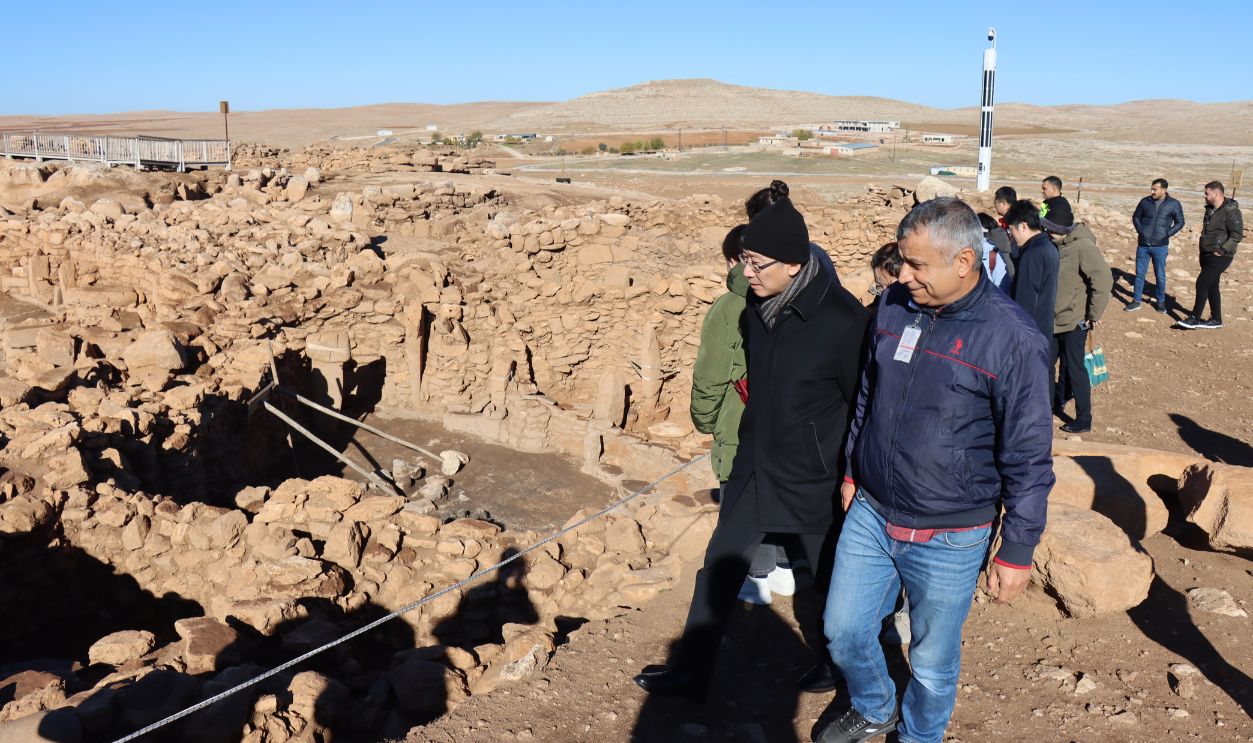 2251275012  Chinese Vice Minister of Culture and Tourism Rao Quan (C) and his accompanying delegation visit the Gobeklitepe