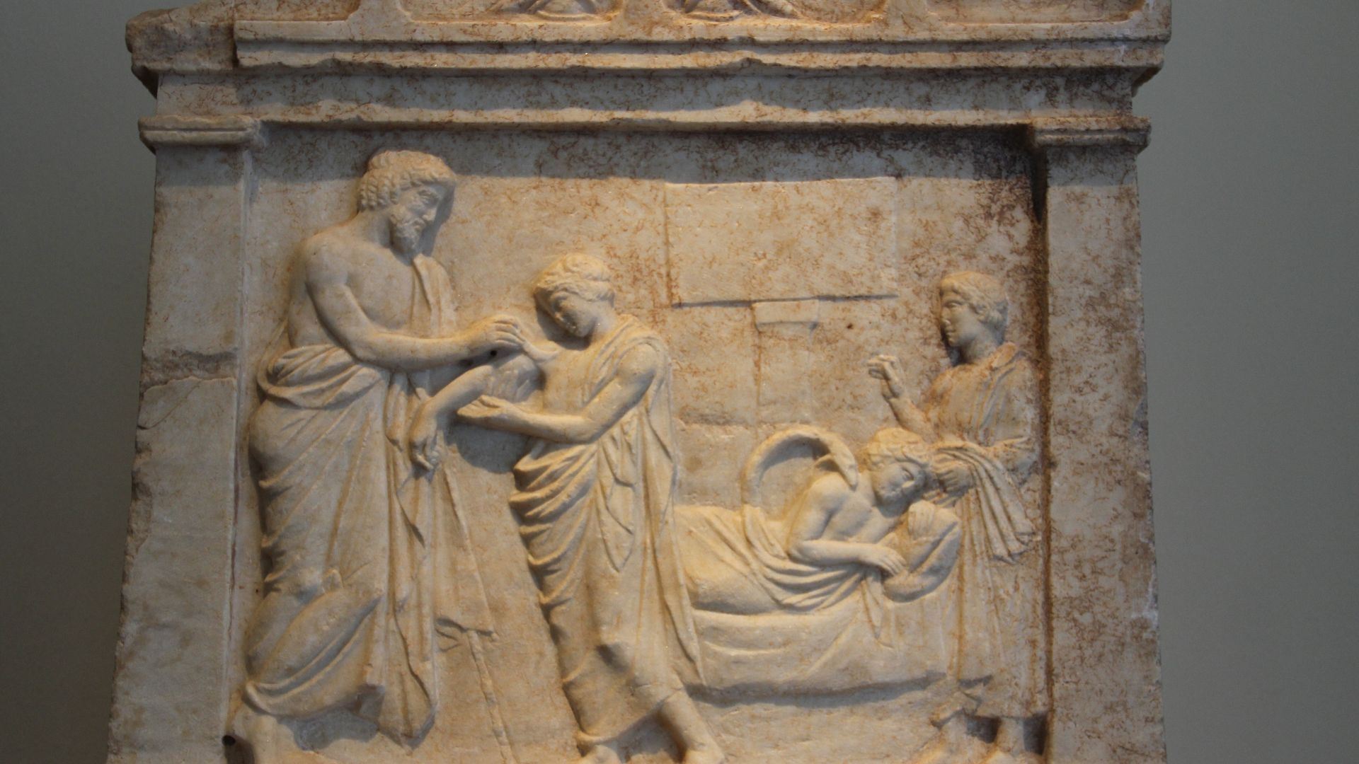 File:Marble Votive Relief in the Shape of a Naiskos (Small Temple), Found in the Sanctuary of Amphiaraos at Oropos, 400-350 BC (28212587460).jpg