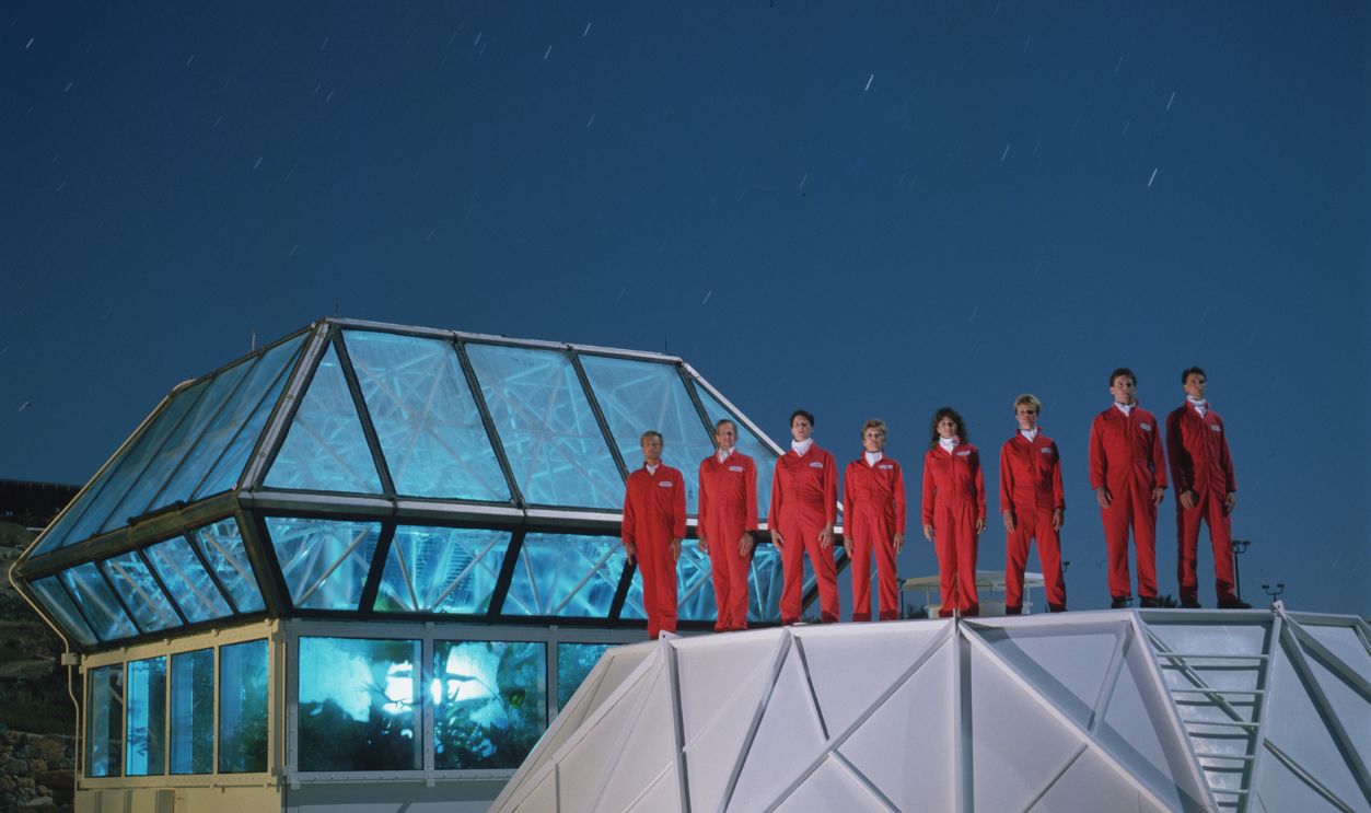 Biosphere II Candidates Candidates for the Biosphere II project stand on the 