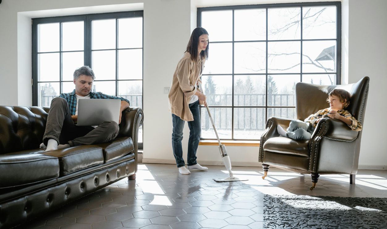 Family on a Living Room