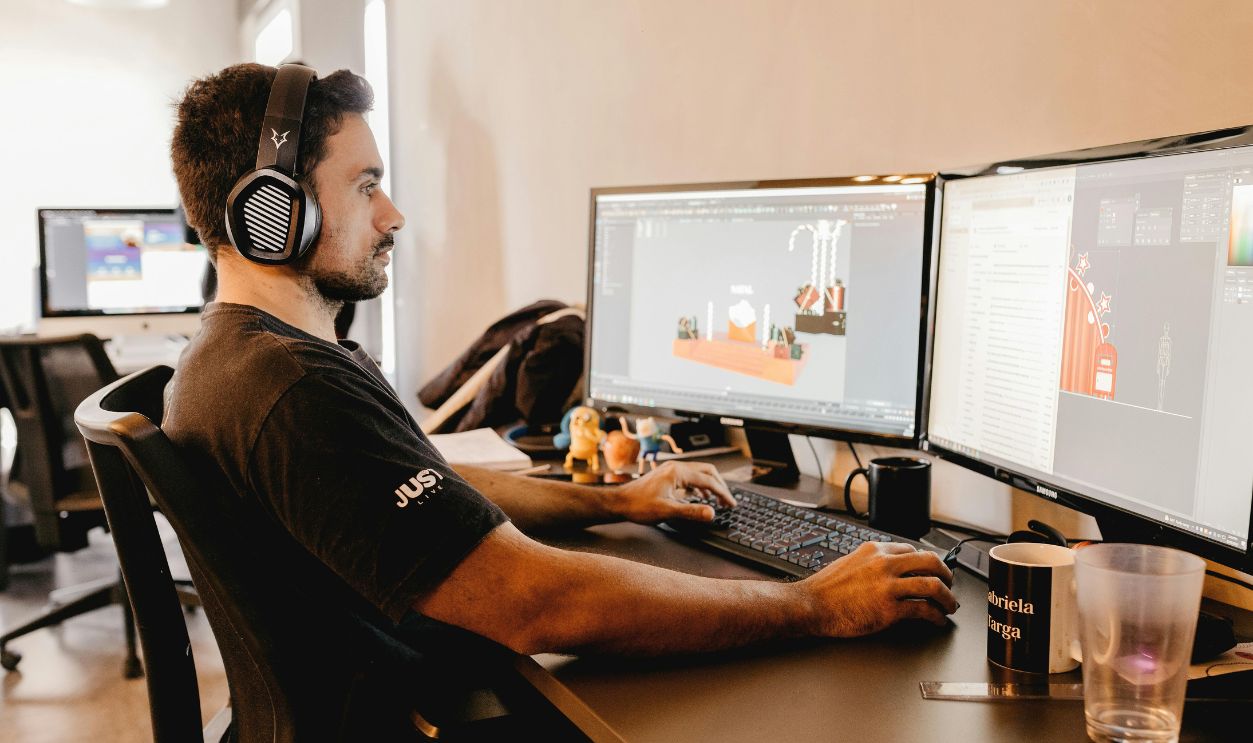 Man working on computer