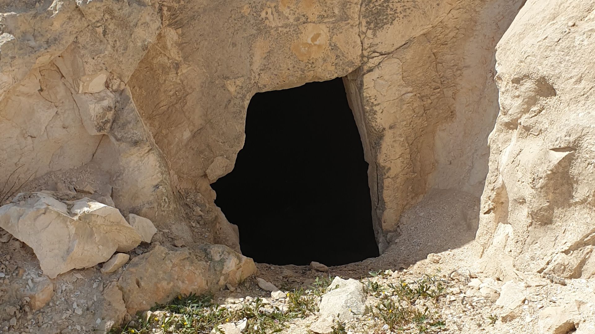 File:Rock-cut tomb at Tel Ira.jpg
