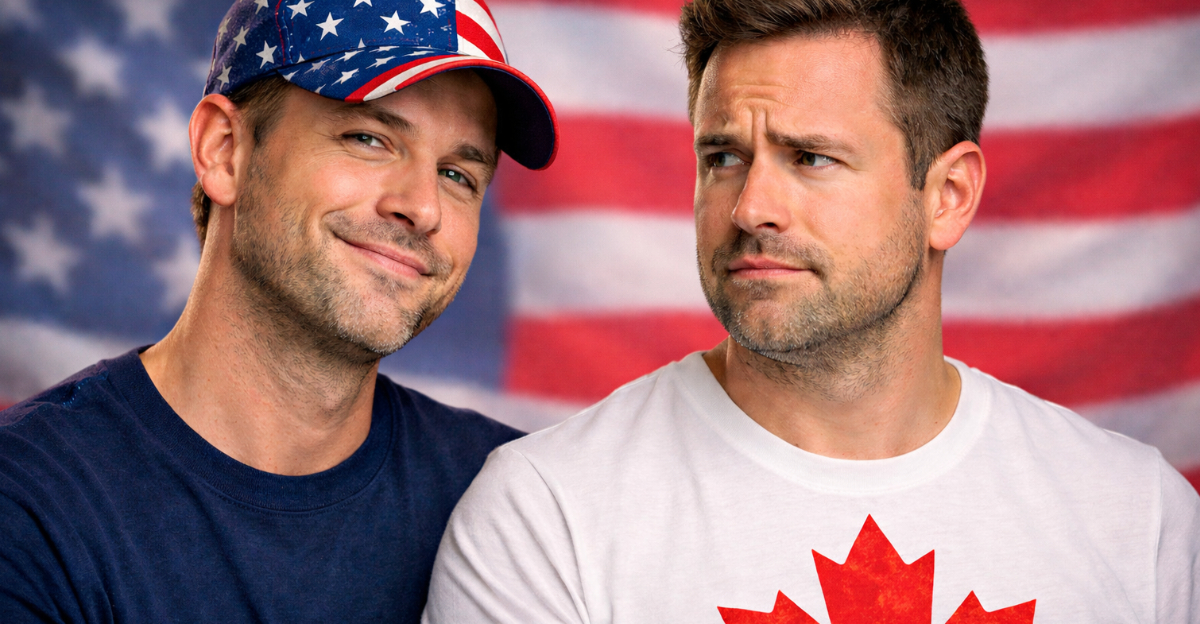 American and Canadian USA flag background