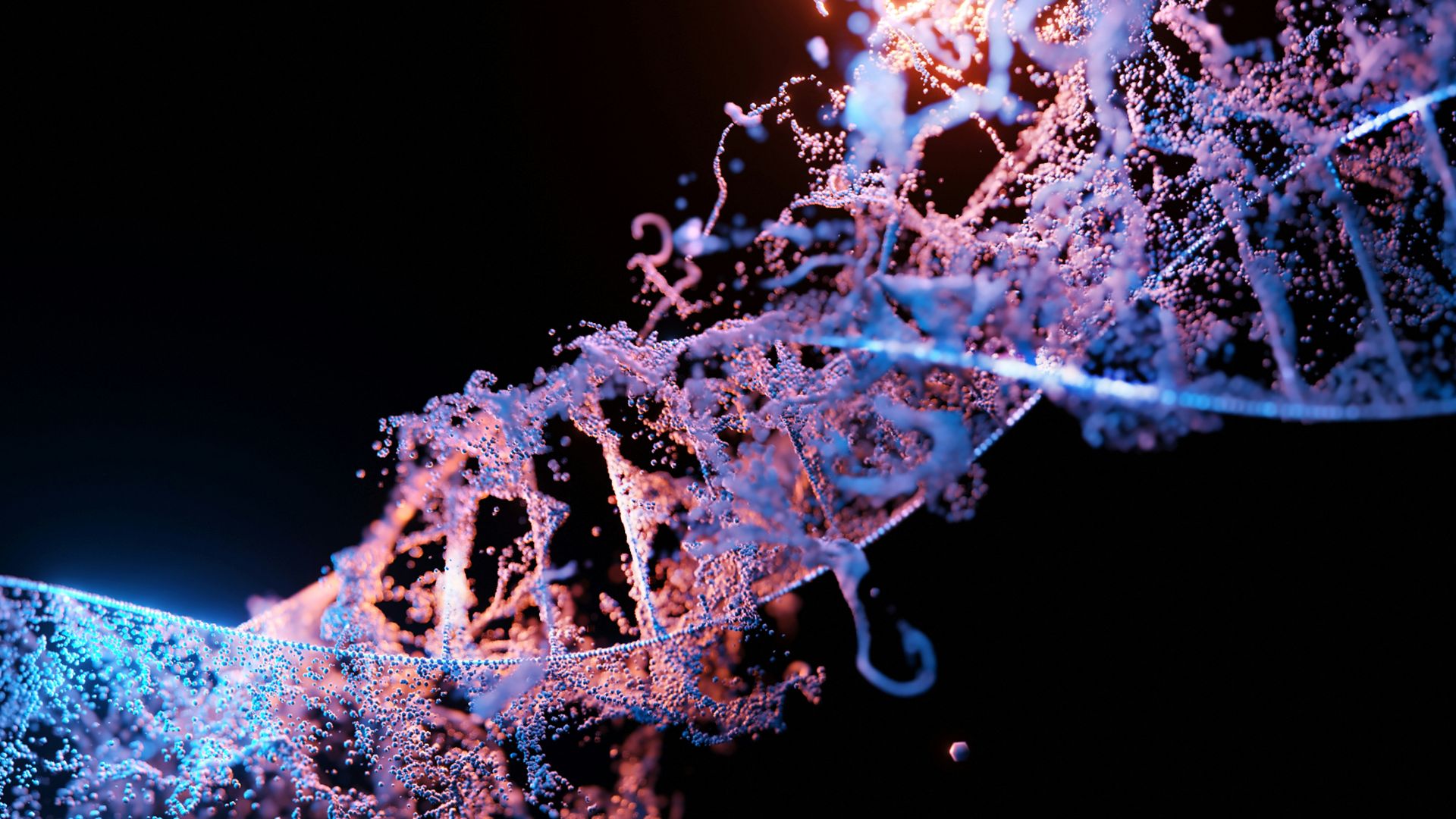 a close up of a blue and purple structure