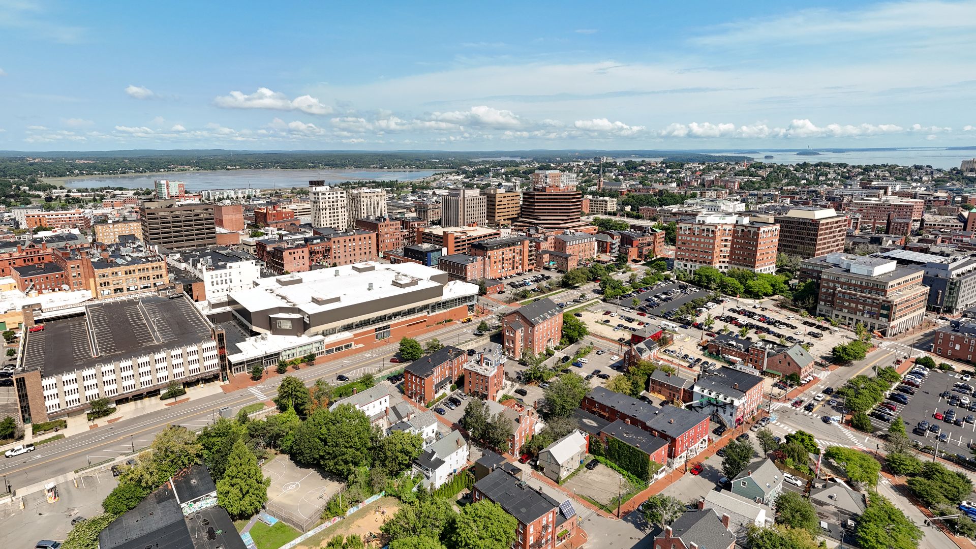 File:Portland, Maine skyline aerial view by drone.jpg
