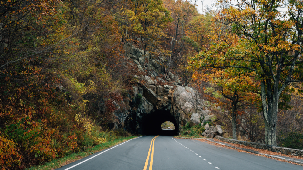 Landscape Photo of the Mary's Rock Tunnel, on Skyline Drive Virginia