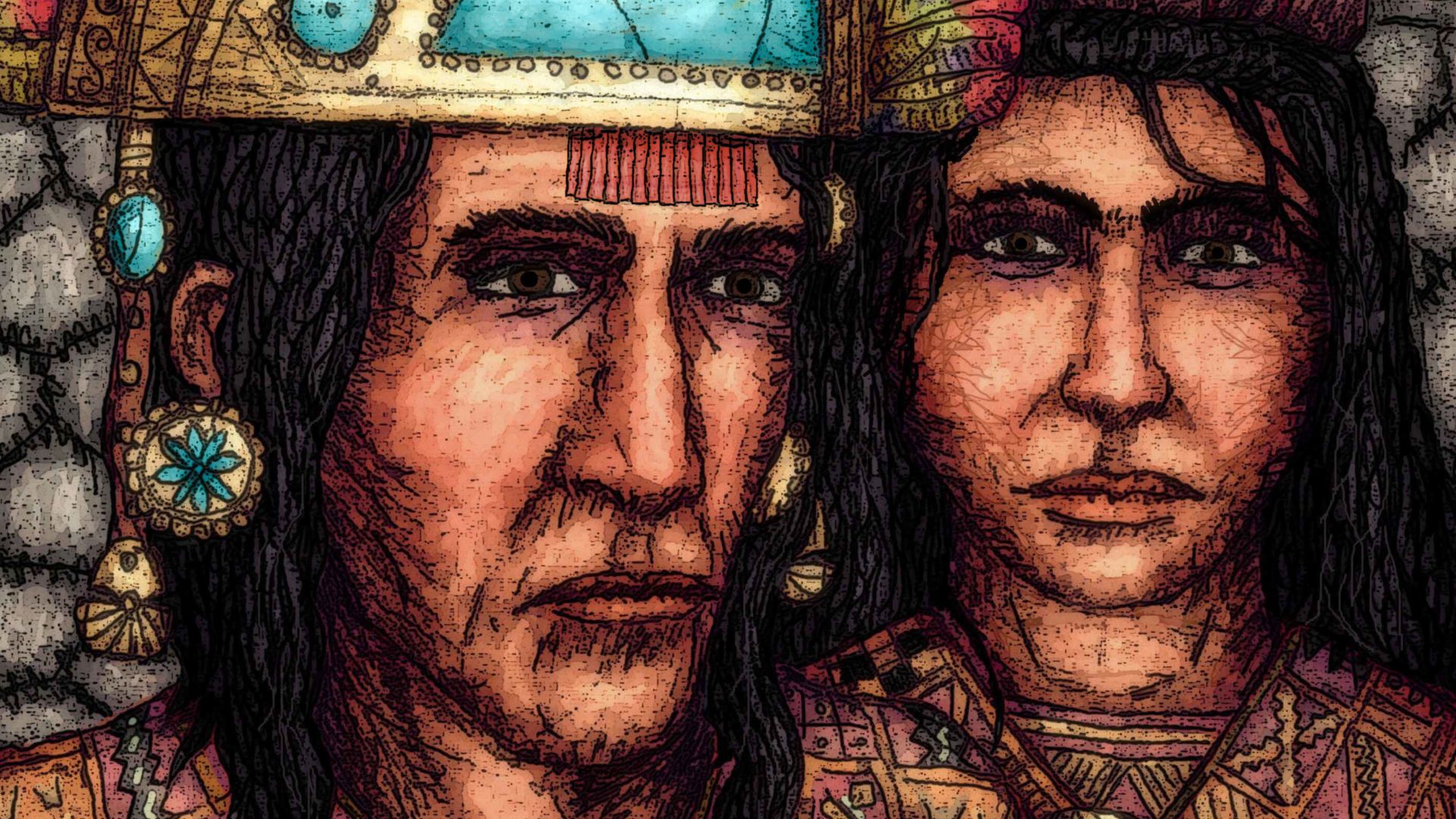 File:Atahualpa, sapa Inca, inca king and Cuxirimay Ocllo.jpg