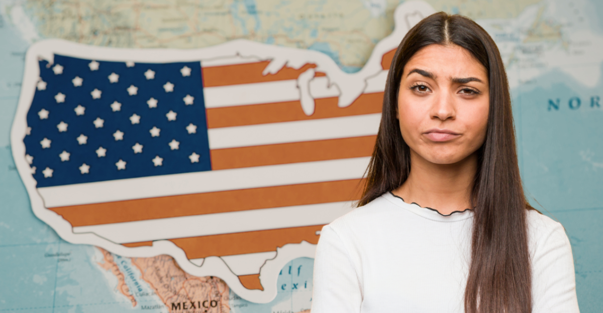 Young pretty arab woman against a yellow background unhappy looking in camera with sarcastic expression.