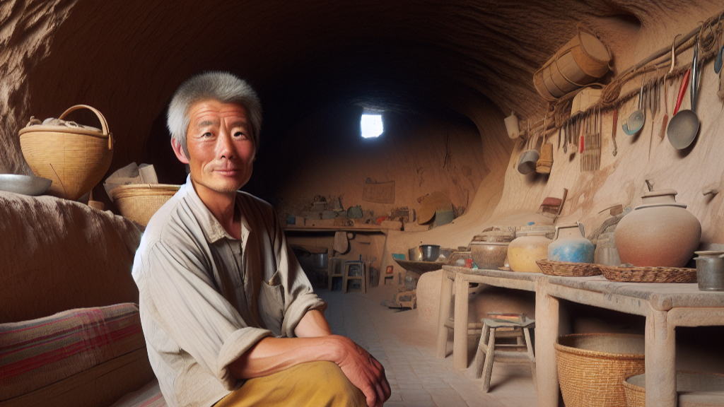 yaodong cave dwelling on the Loess Plateau, China. 