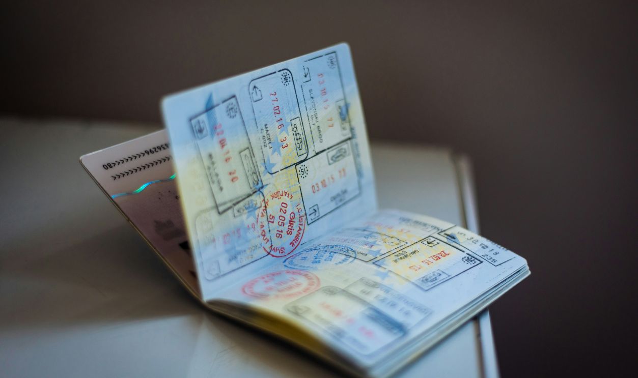 Visa stamps on passport