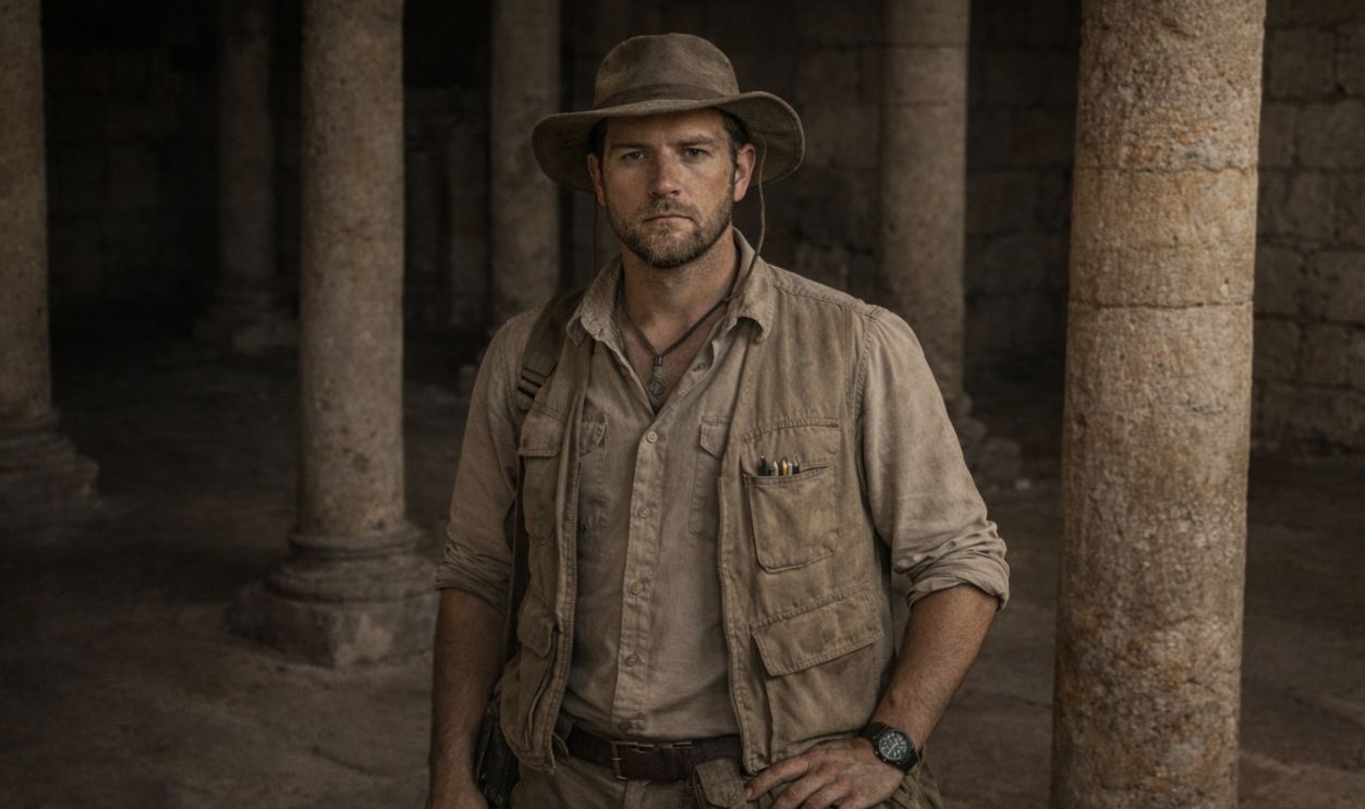 Archeologist at Saint-Philibert church