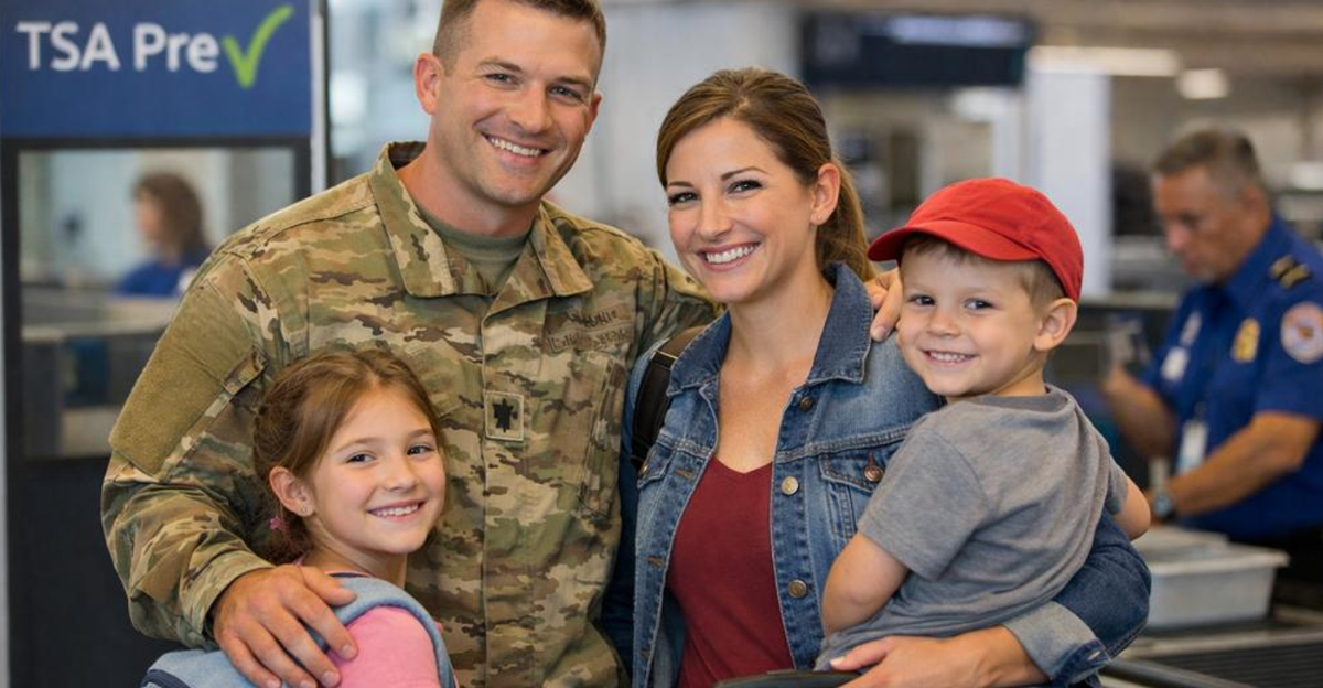 Military Family at TSA checkpoint
