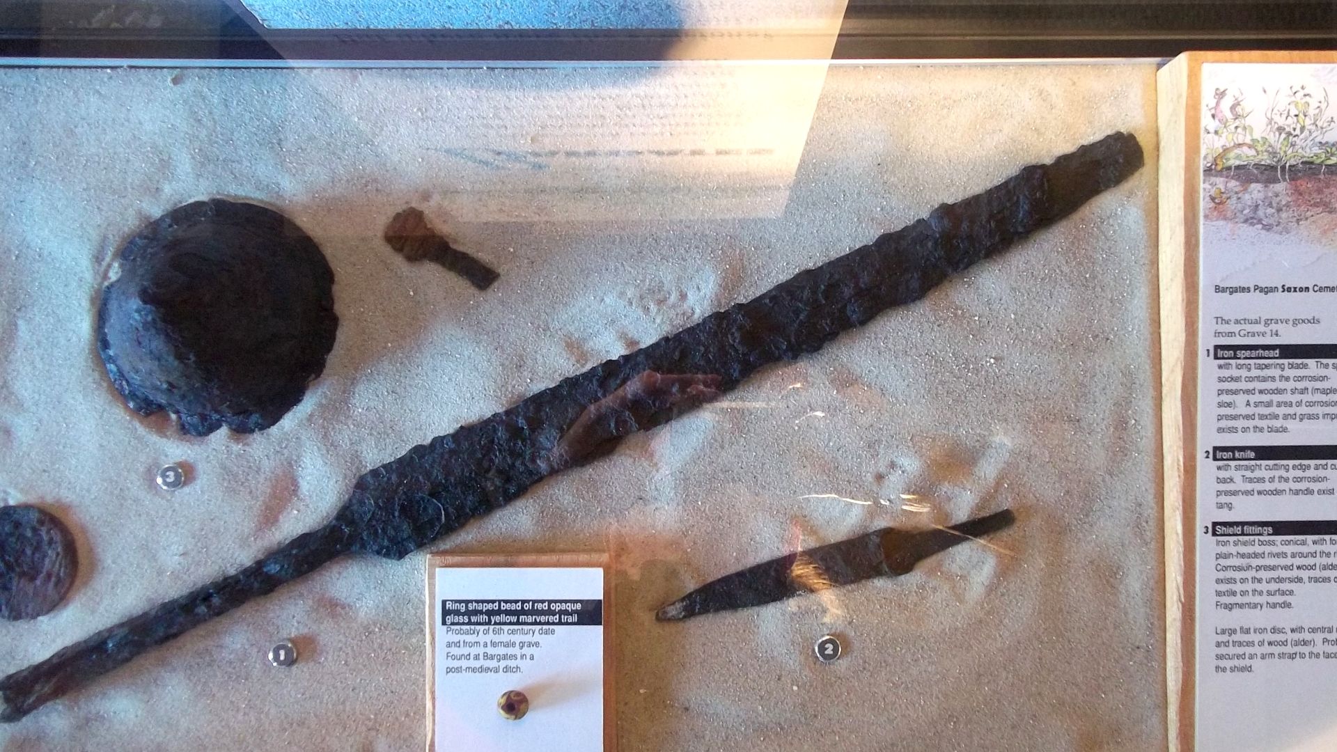 File:Bargates Pagan Saxon Cemetery, Christchurch - Grave goods from grave 14.JPG