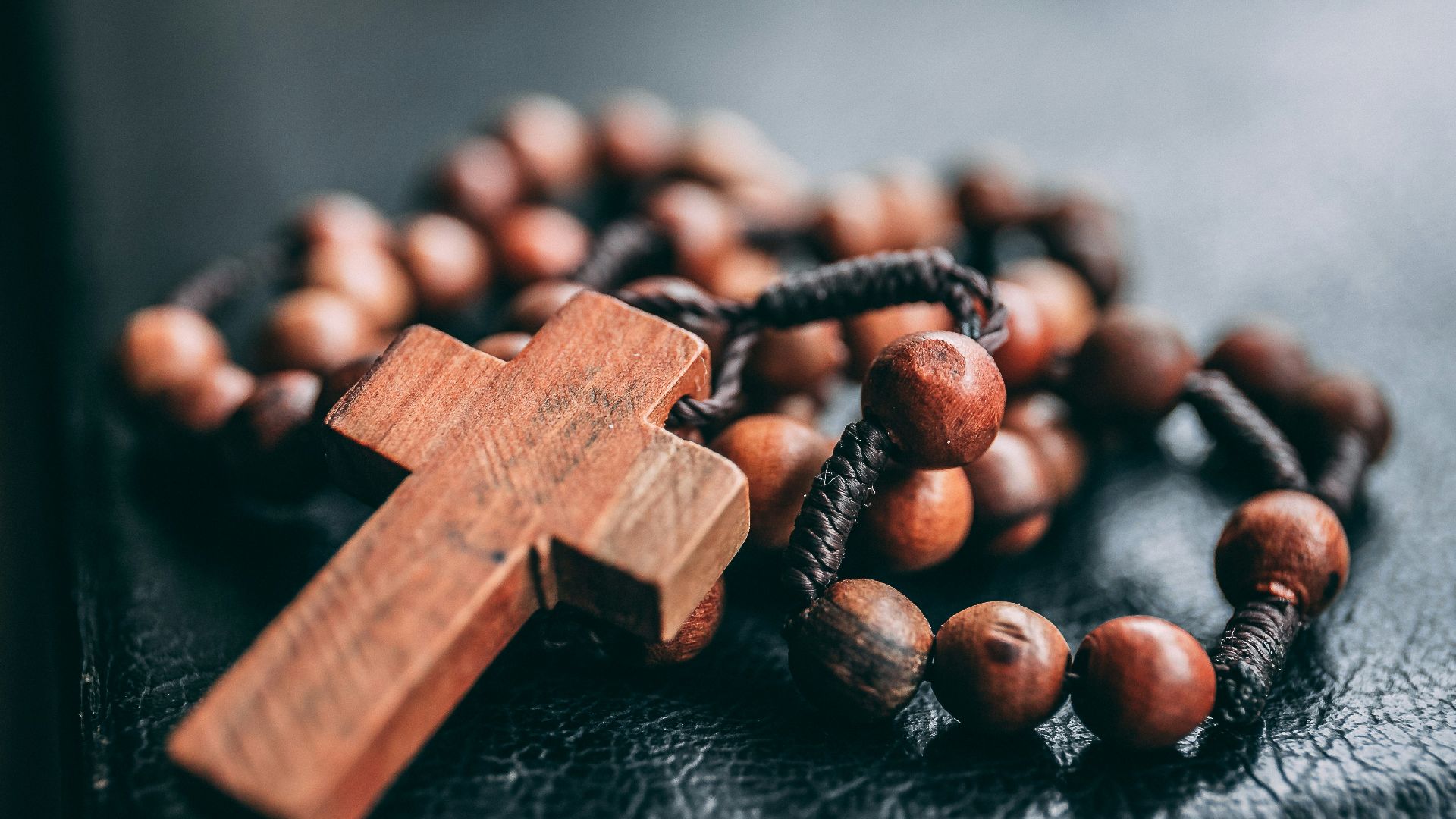 beaded brown rosary