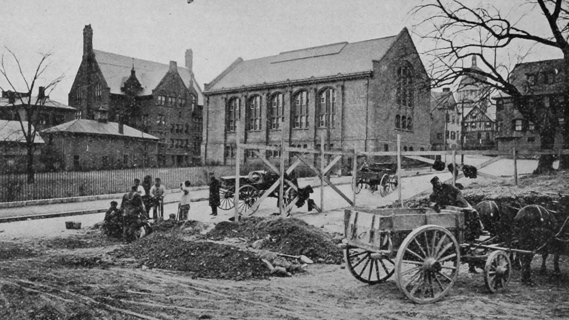 File:Preparing for the new dormitory on Cushing Street.jpg
