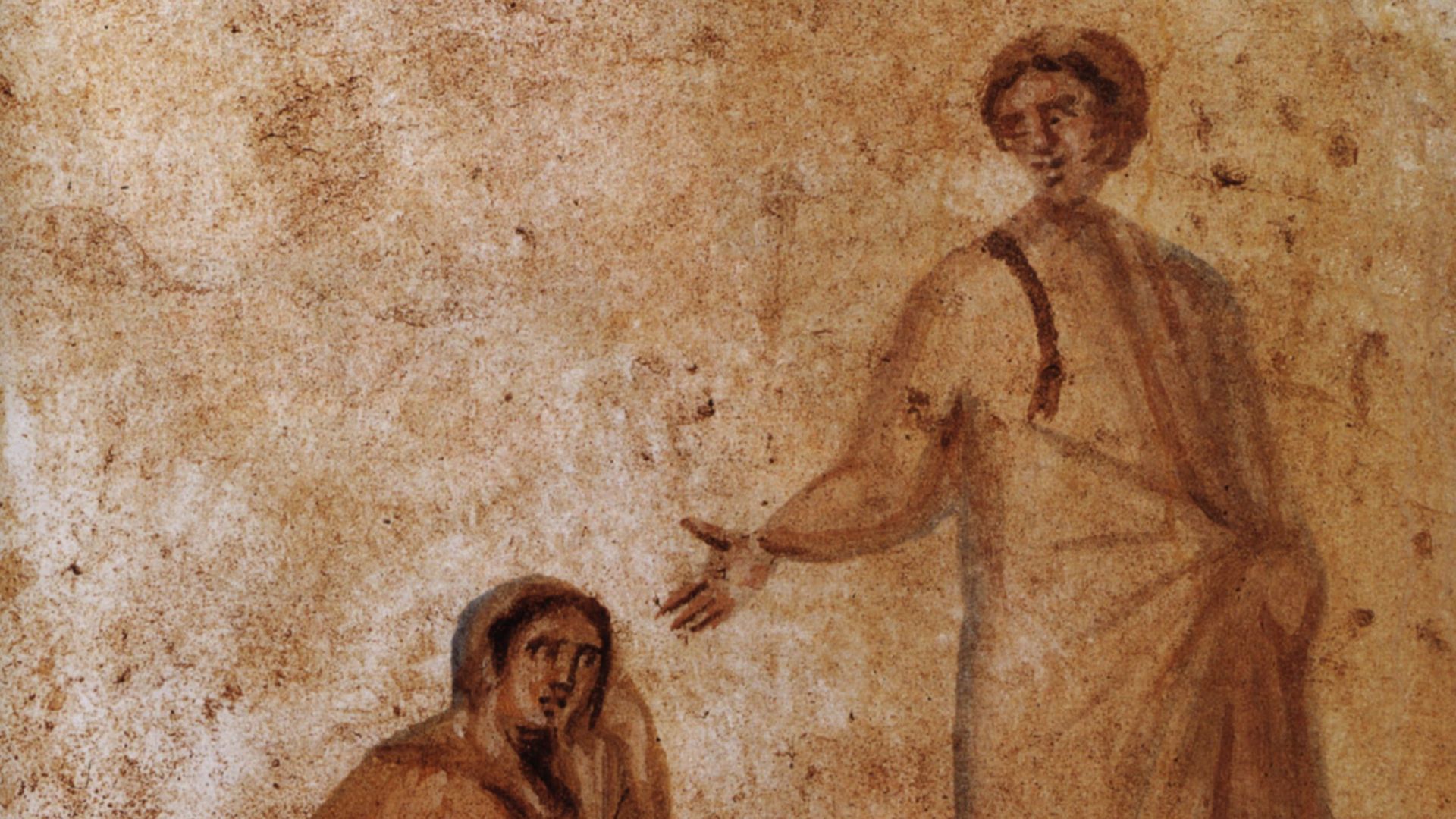 File:Healing of a bleeding women Marcellinus-Peter-Catacomb.jpg