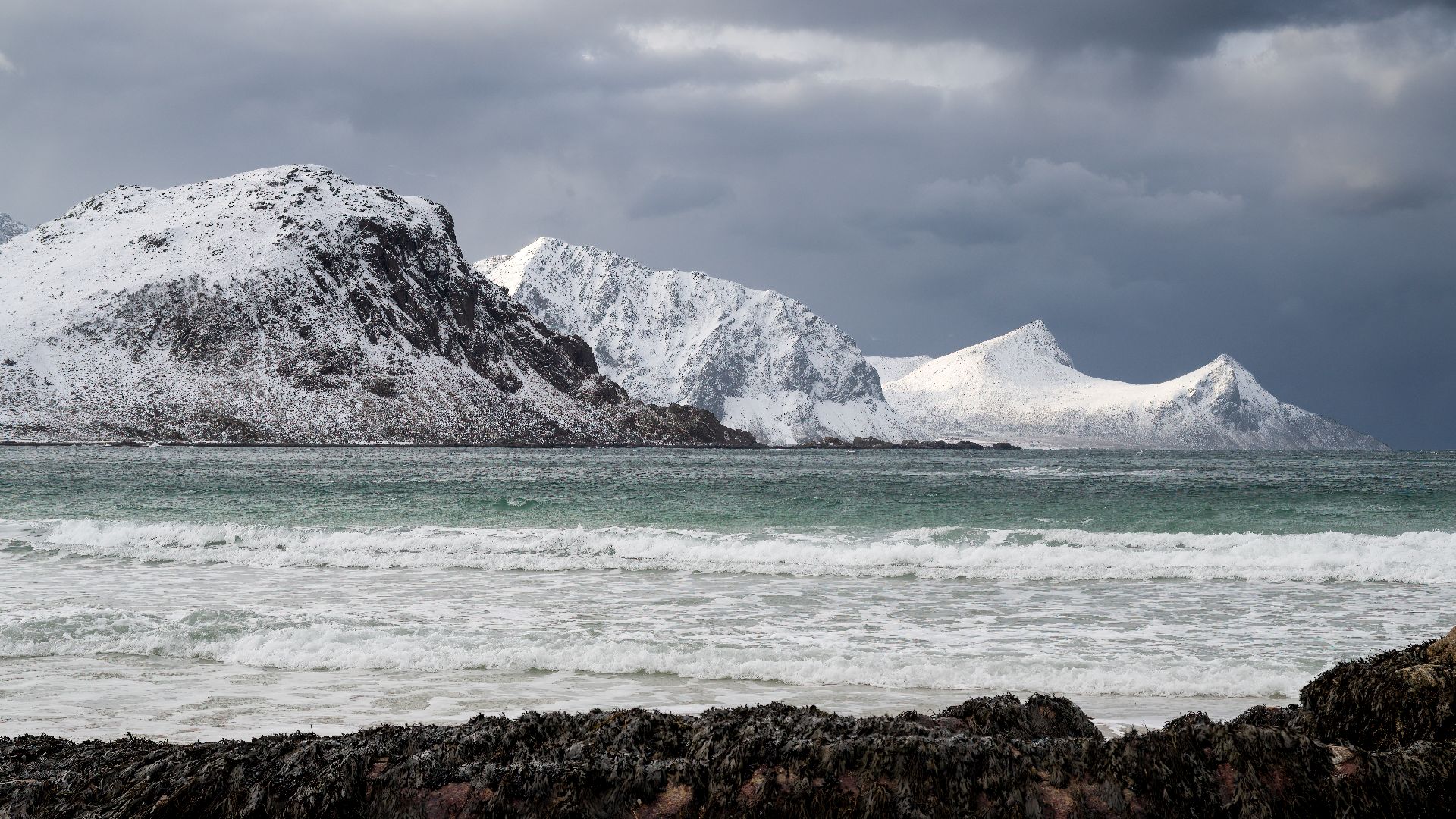 File:Rocky Beach and Snowy Mountains.jpg