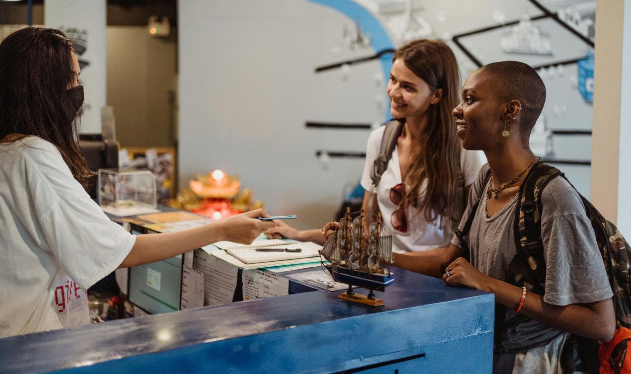 Hotel guests at the reception