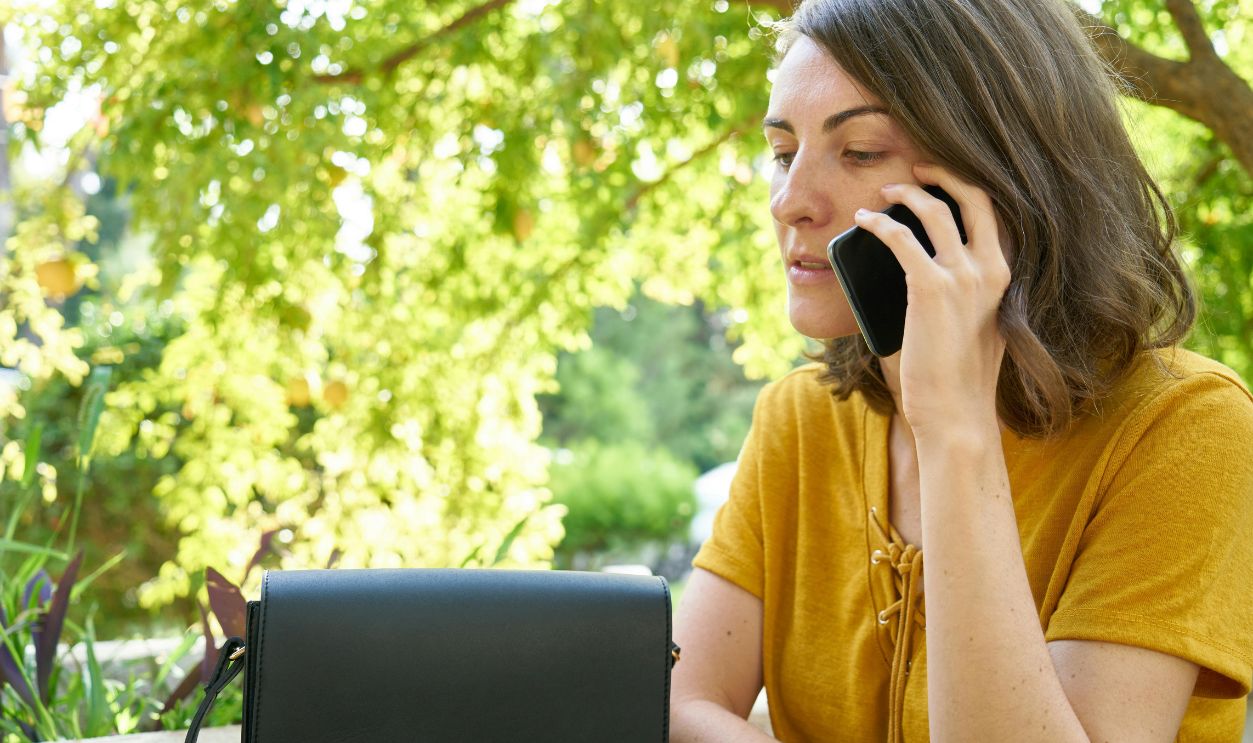Woman on a phone call