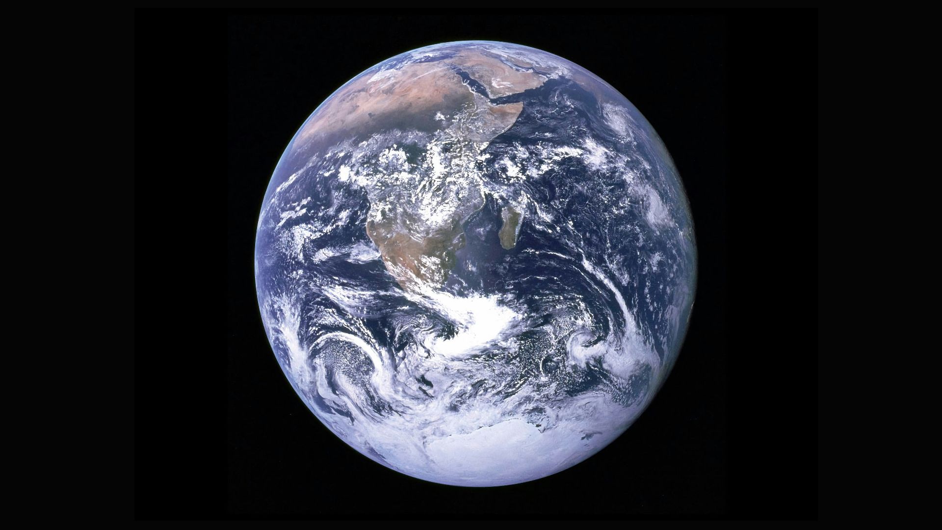 Earth with clouds above the African continent